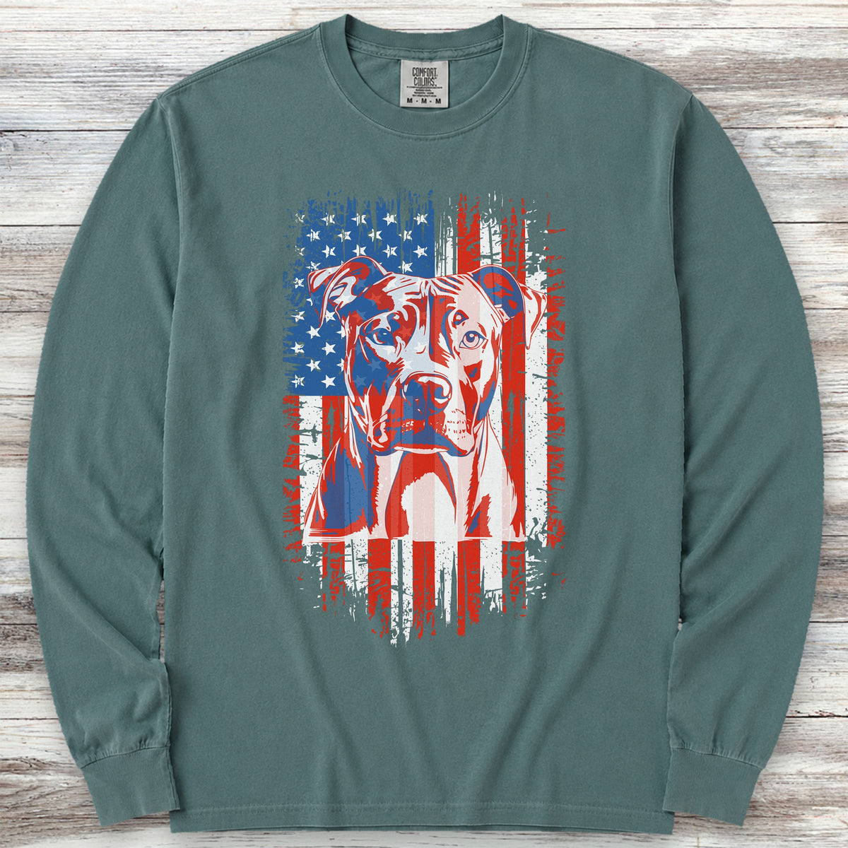 Pit Bull USA Long Sleeve Tee - Blue Spruce