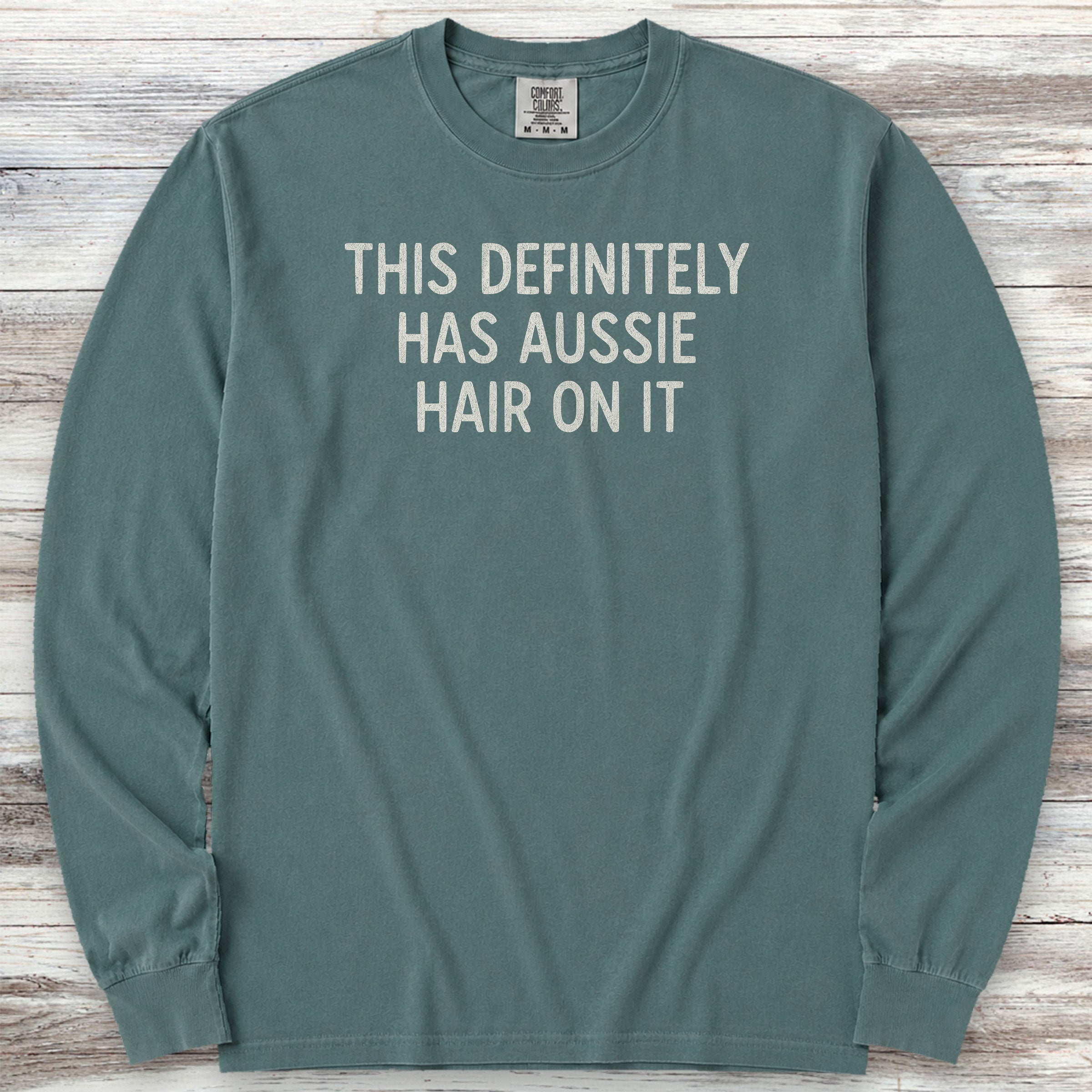 Australian Shepherd Hair Long Sleeve Tee - Blue Spruce