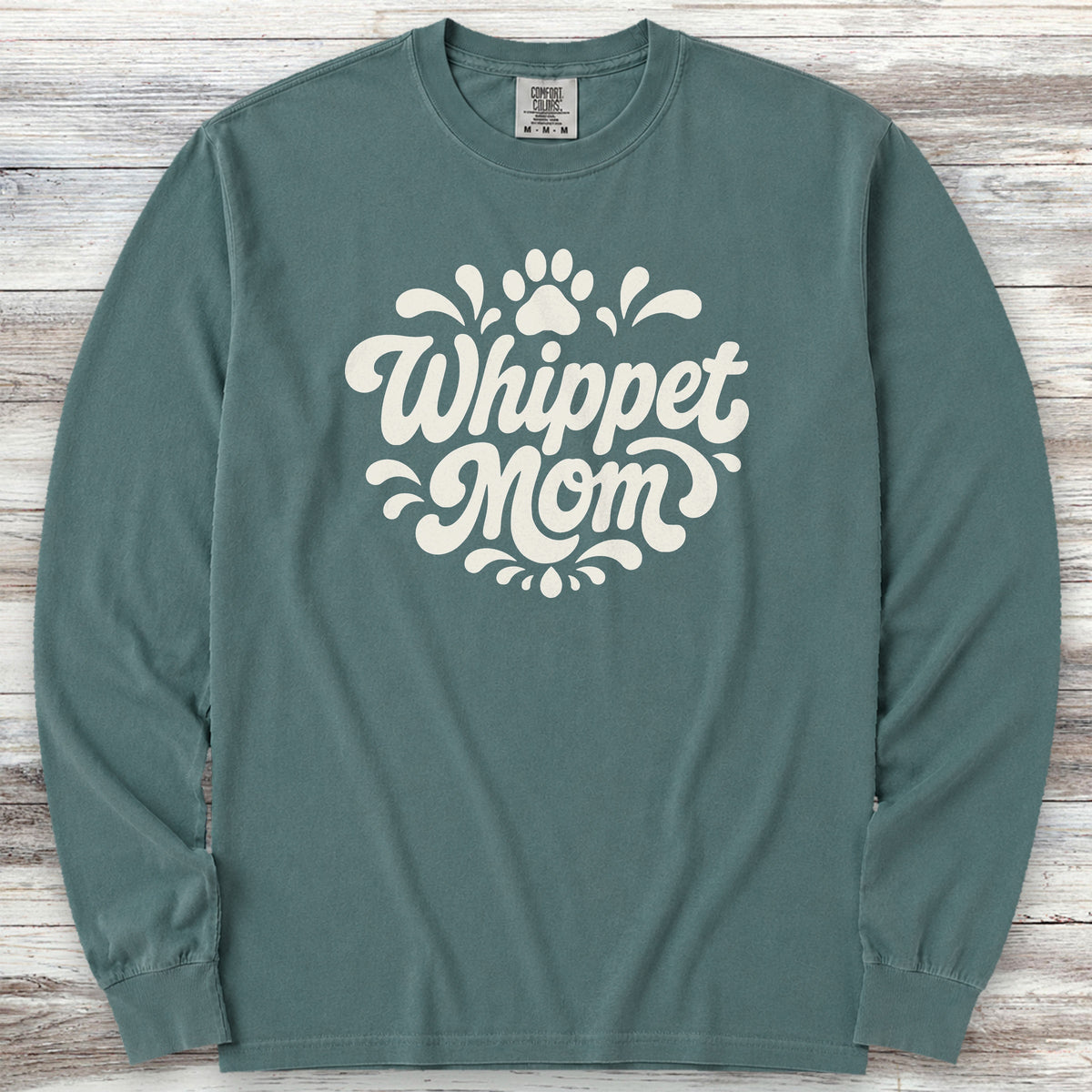 Whippet Groovy Mom Long Sleeve Tee - Blue Spruce