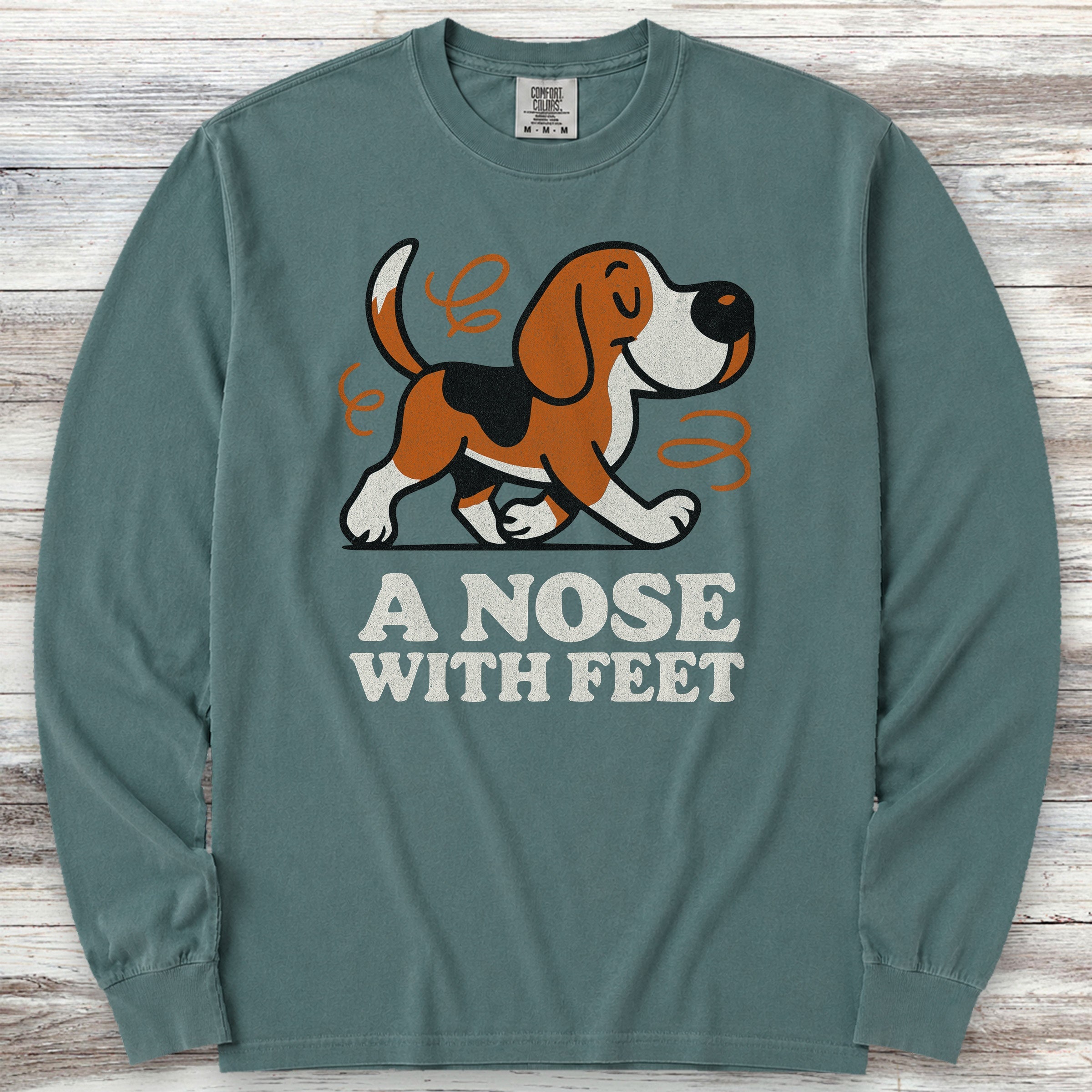 Beagle Nose Long Sleeve Tee - Blue Spruce