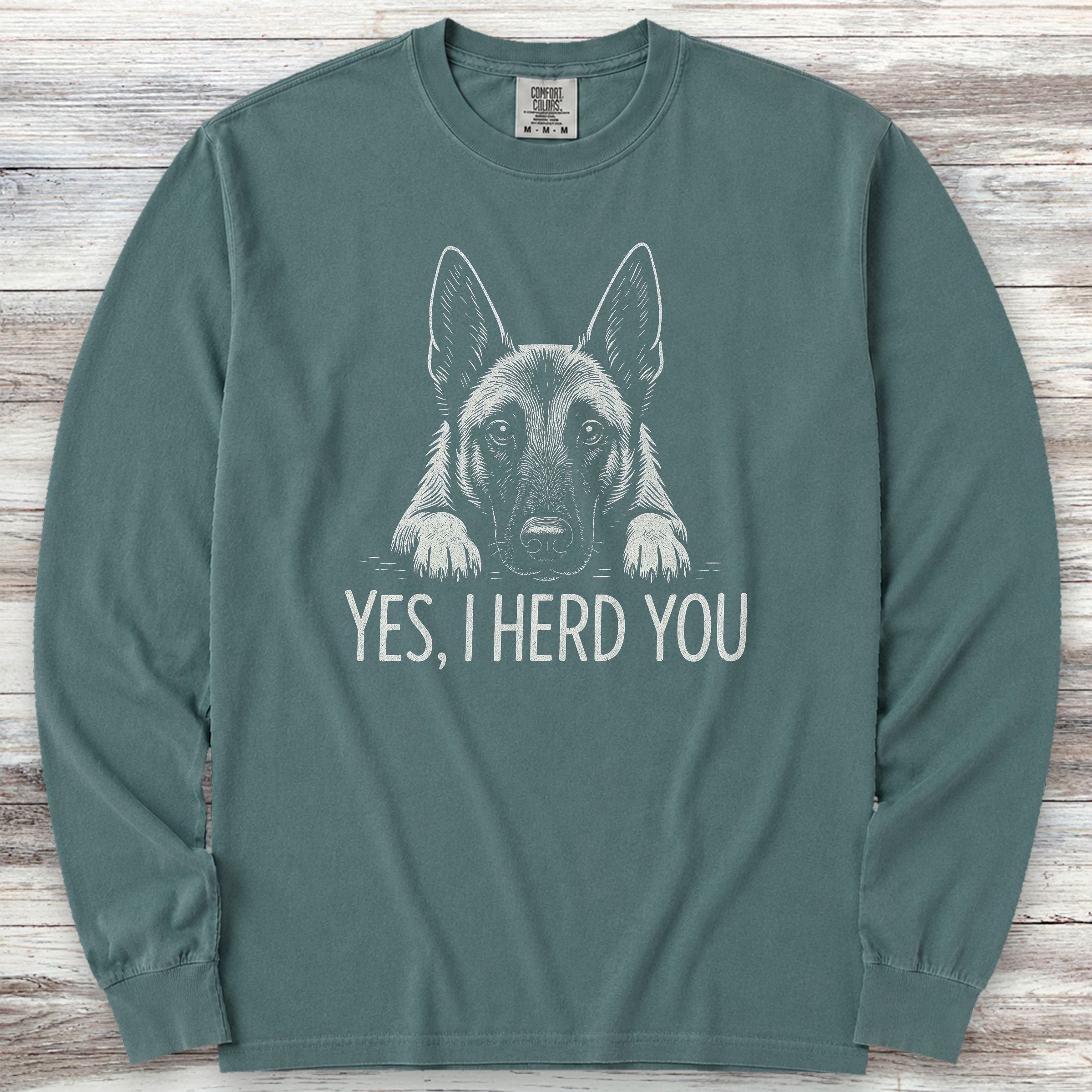 Belgian Malinois Herd You Long Sleeve Tee - Blue Spruce