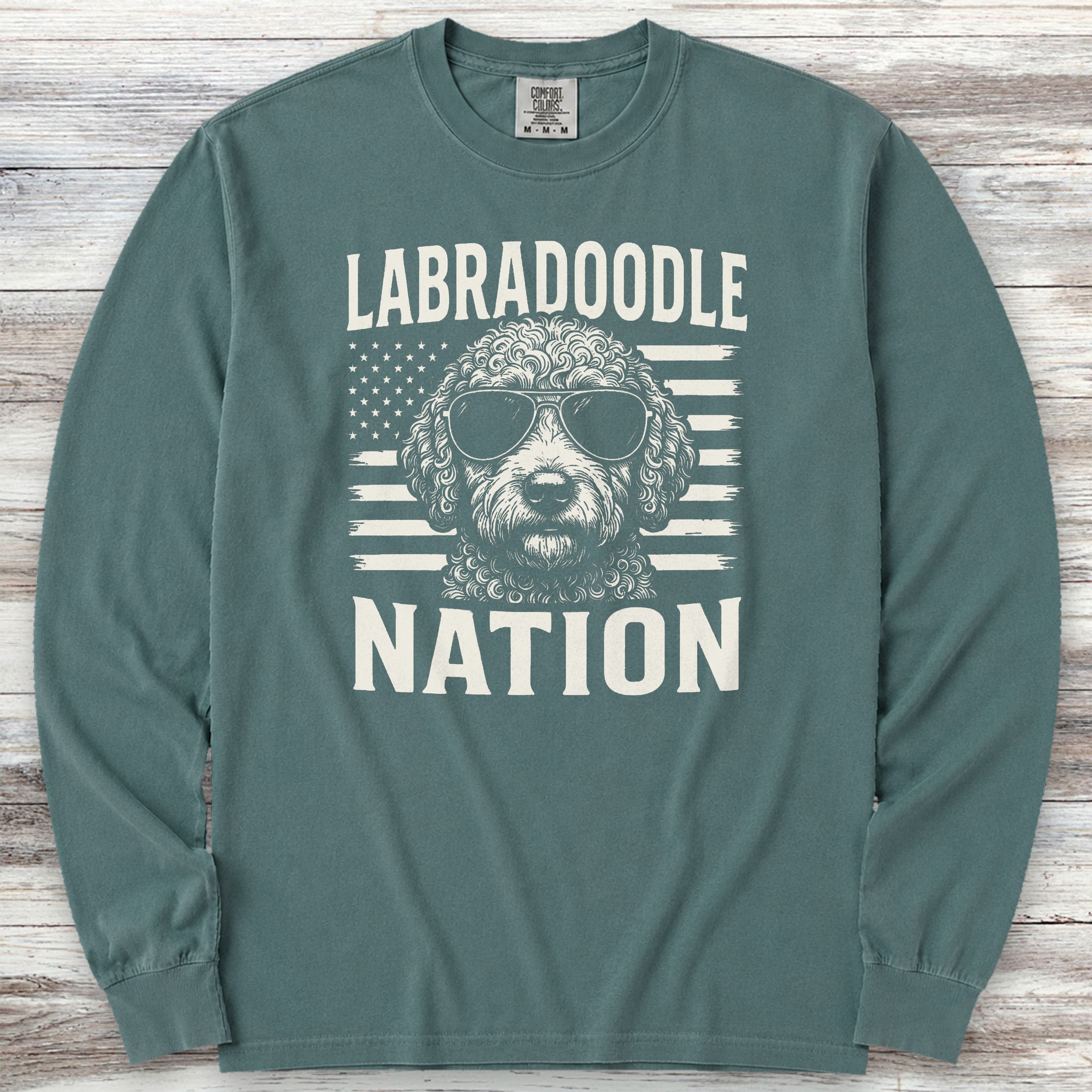 Labradoodle Nation Long Sleeve Tee - Blue Spruce