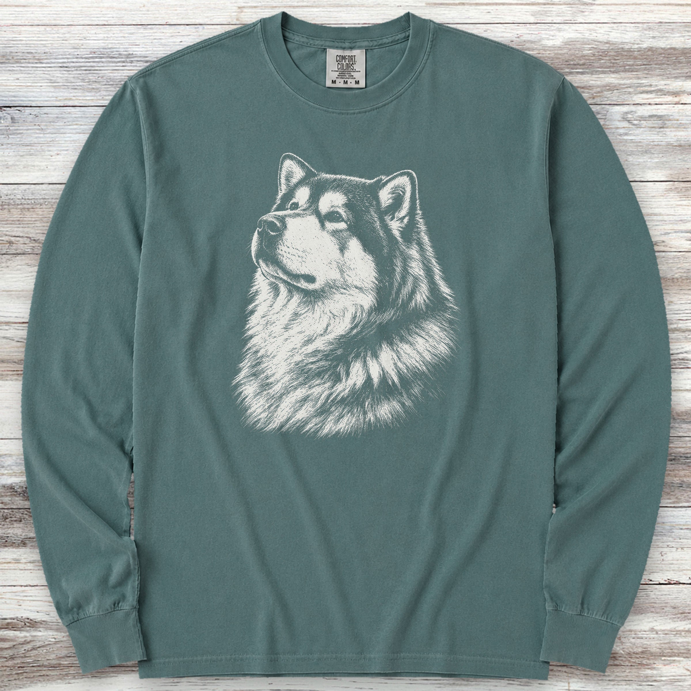 Alaskan Malamute Loyalty Long Sleeve Tee - Blue Spruce