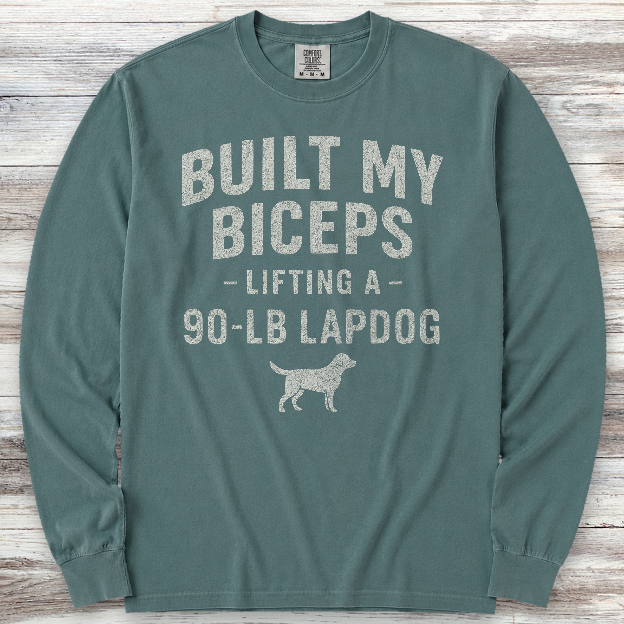 Built My Biceps Long Sleeve Tee - Blue Spruce