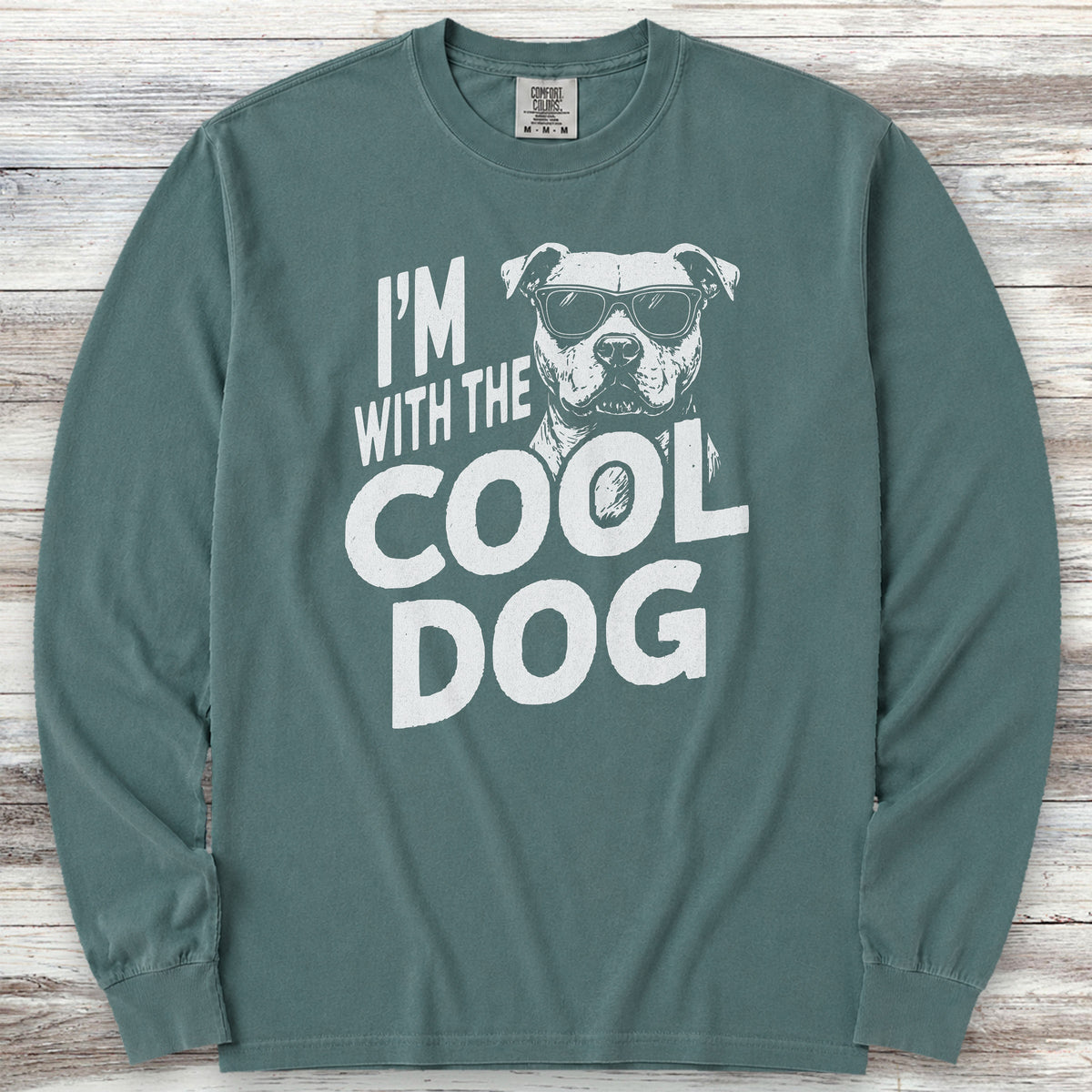 Pit Bull Cool Dog Long Sleeve Tee - Blue Spruce