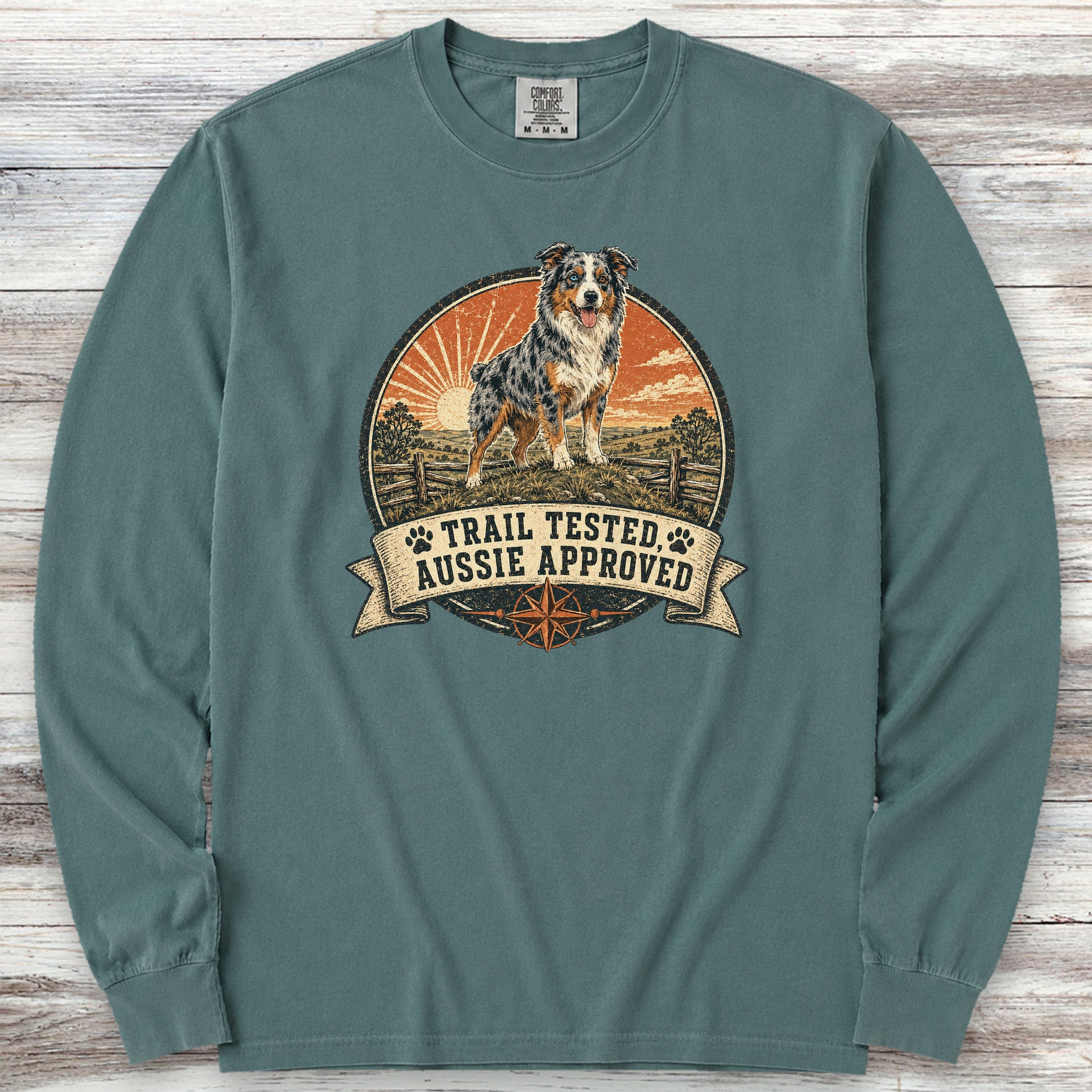 Australian Shepherd Tested Long Sleeve Tee - Blue Spruce