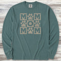 Paw Print Mom Long Sleeve Tee - Blue Spruce