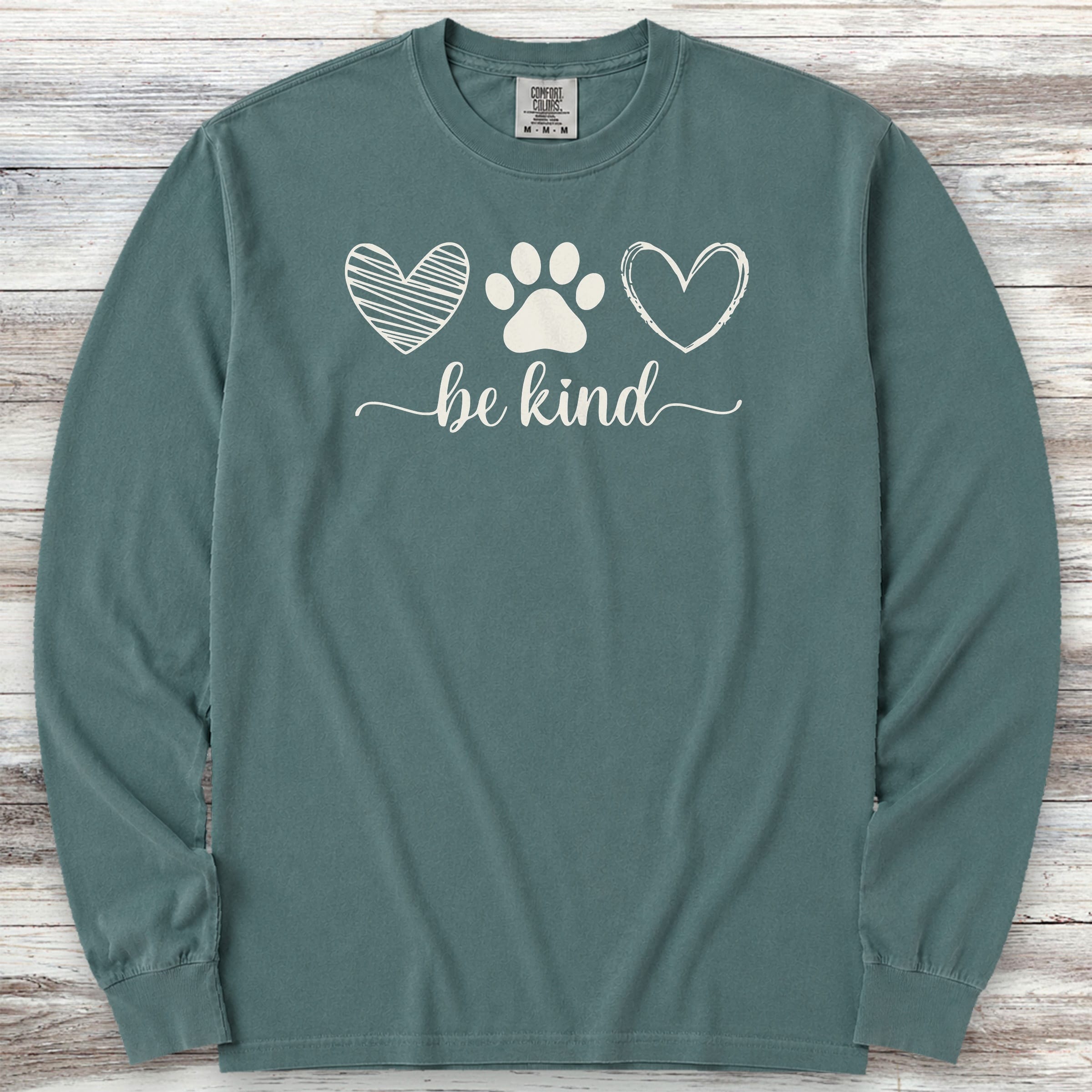 Be Kind Long Sleeve Tee - Blue Spruce