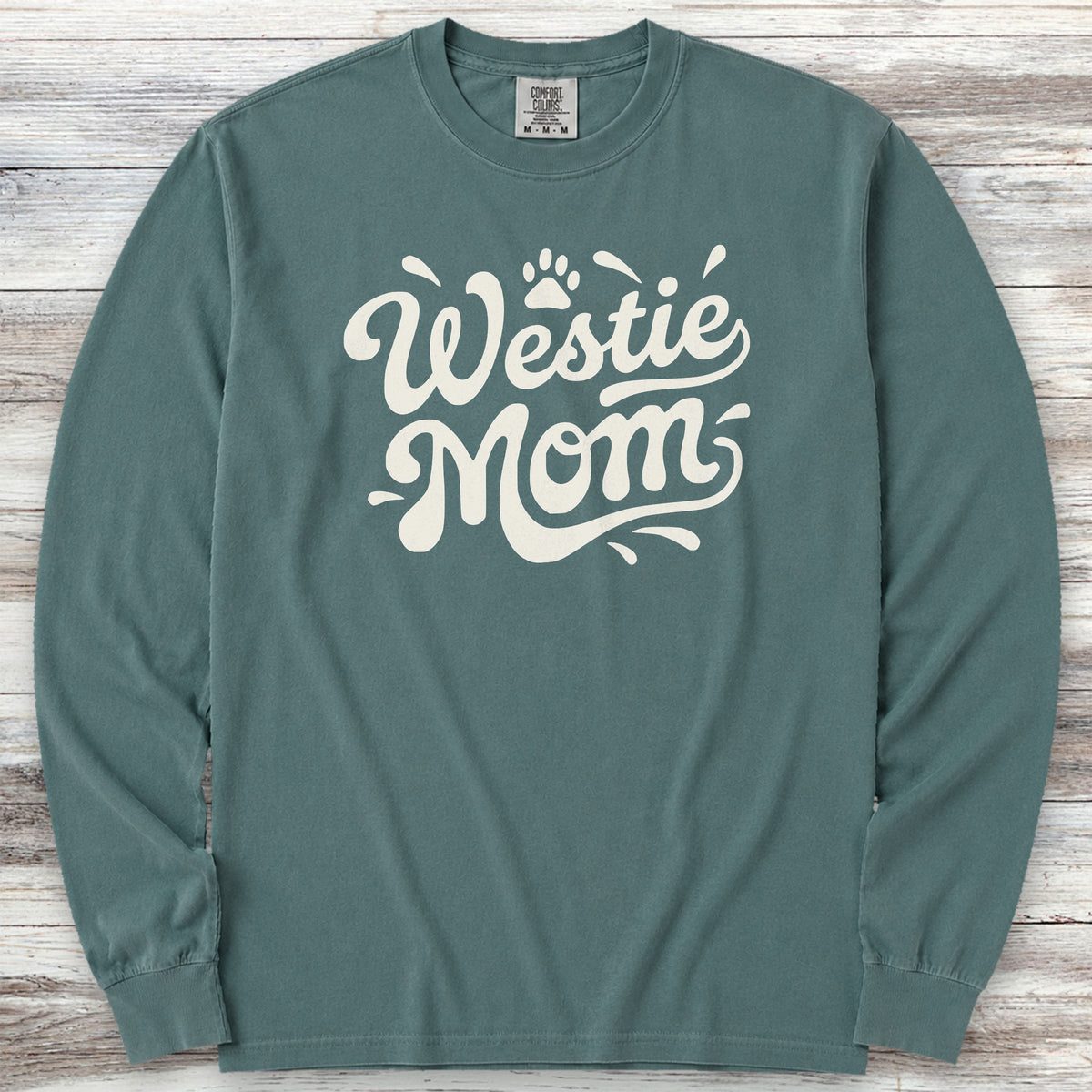 West Highland Groovy Mom Long Sleeve Tee - Blue Spruce
