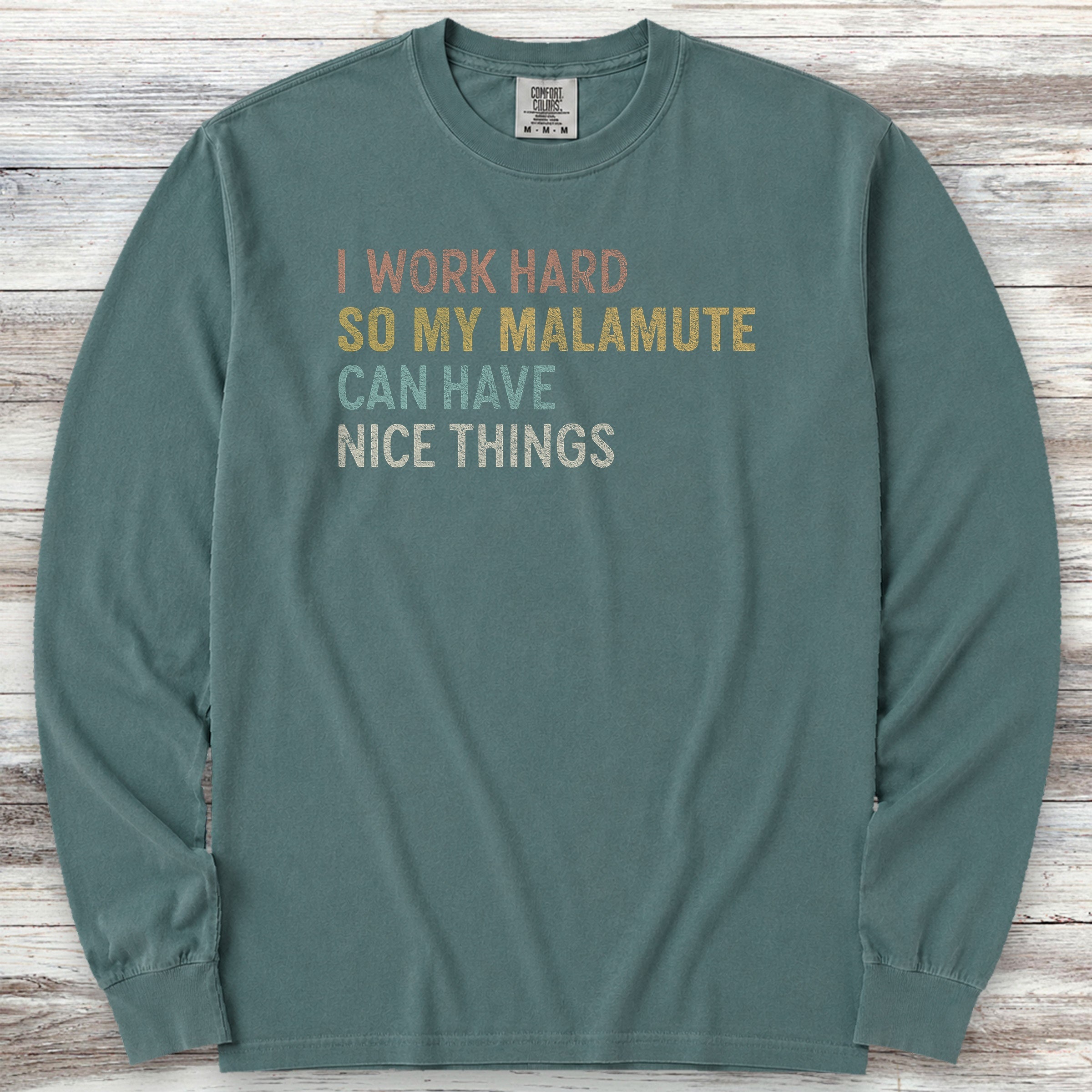 Malamute Work Hard Long Sleeve Tee - Blue Spruce