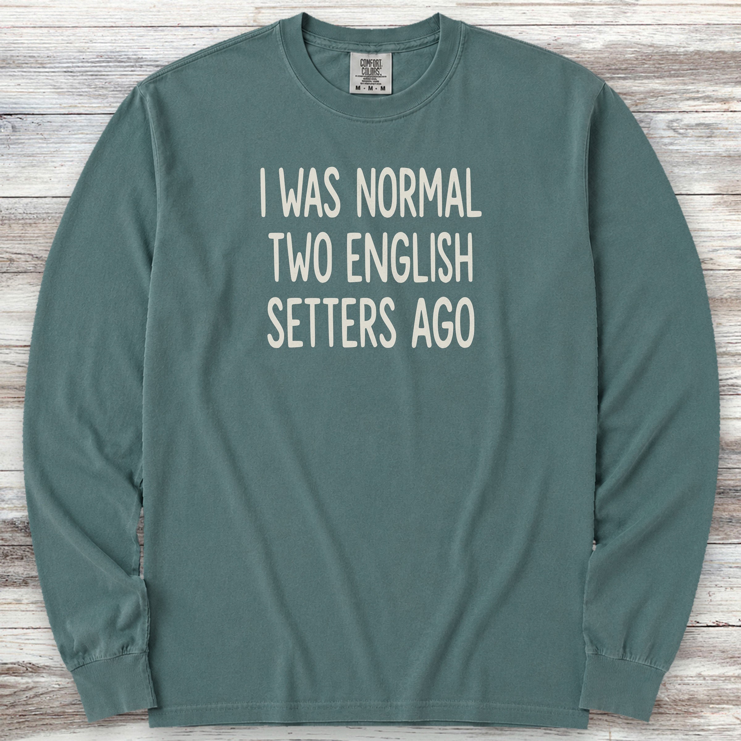English Setter Normal Long Sleeve Tee - Blue Spruce