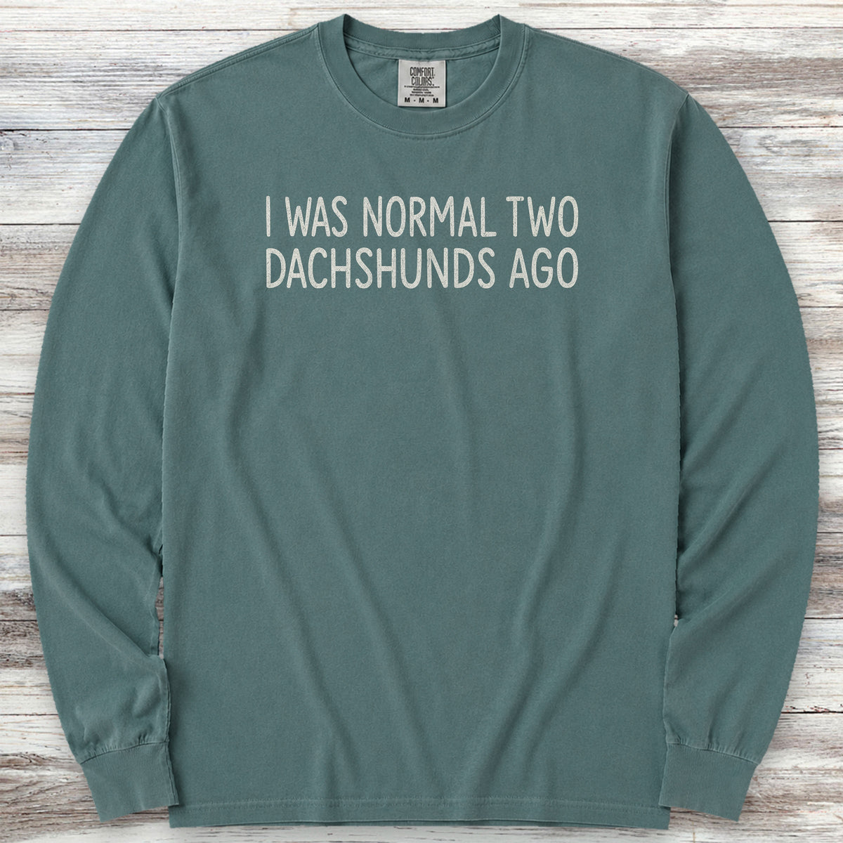 Dachshund Normal Long Sleeve Tee - Blue Spruce