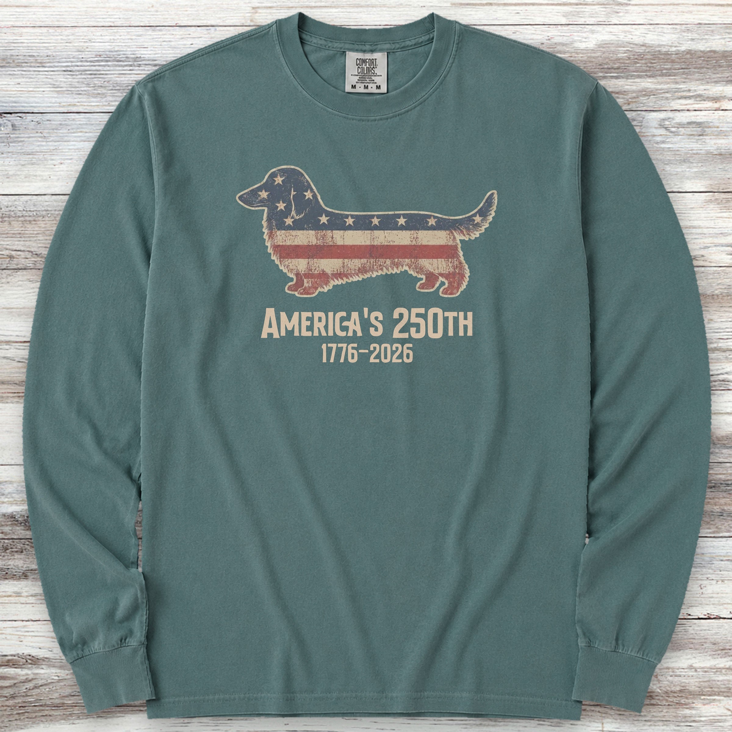 Dachshund 250 Long Sleeve Tee - Blue Spruce