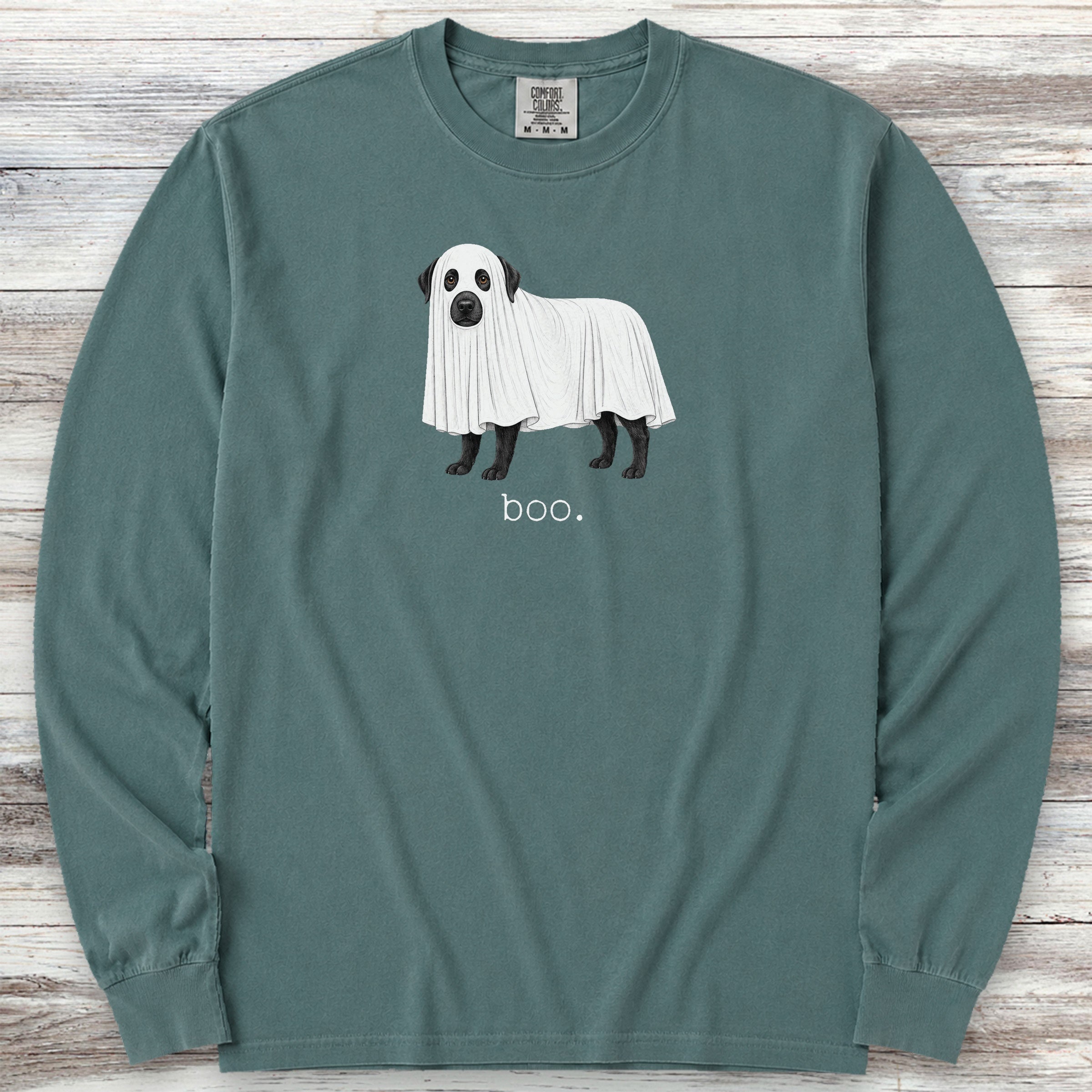 Labrador Retriever Black Boo Long Sleeve Tee - Blue Spruce