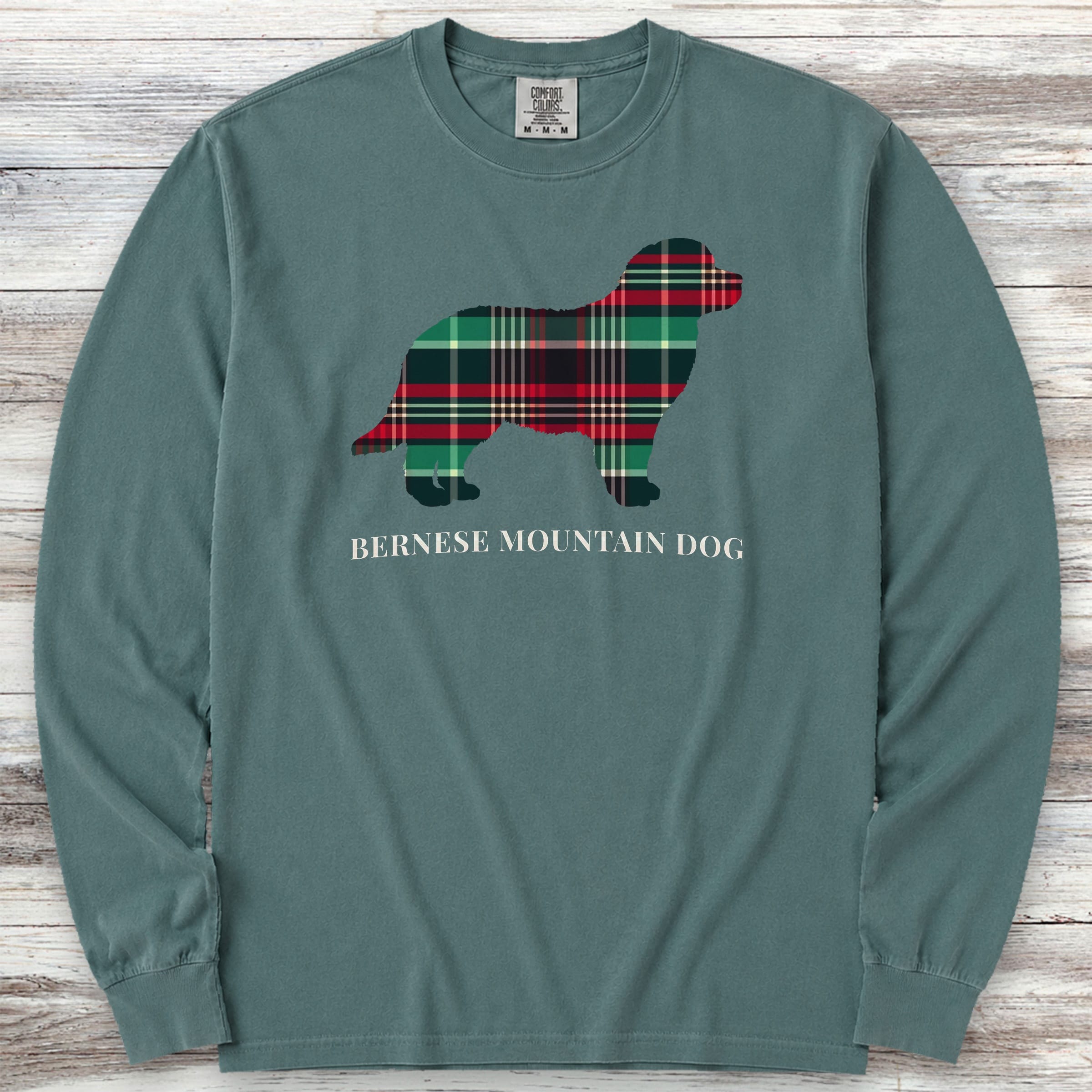 Bernese Mountain Dog Winter 2025 Long Sleeve Tee - Blue Spruce