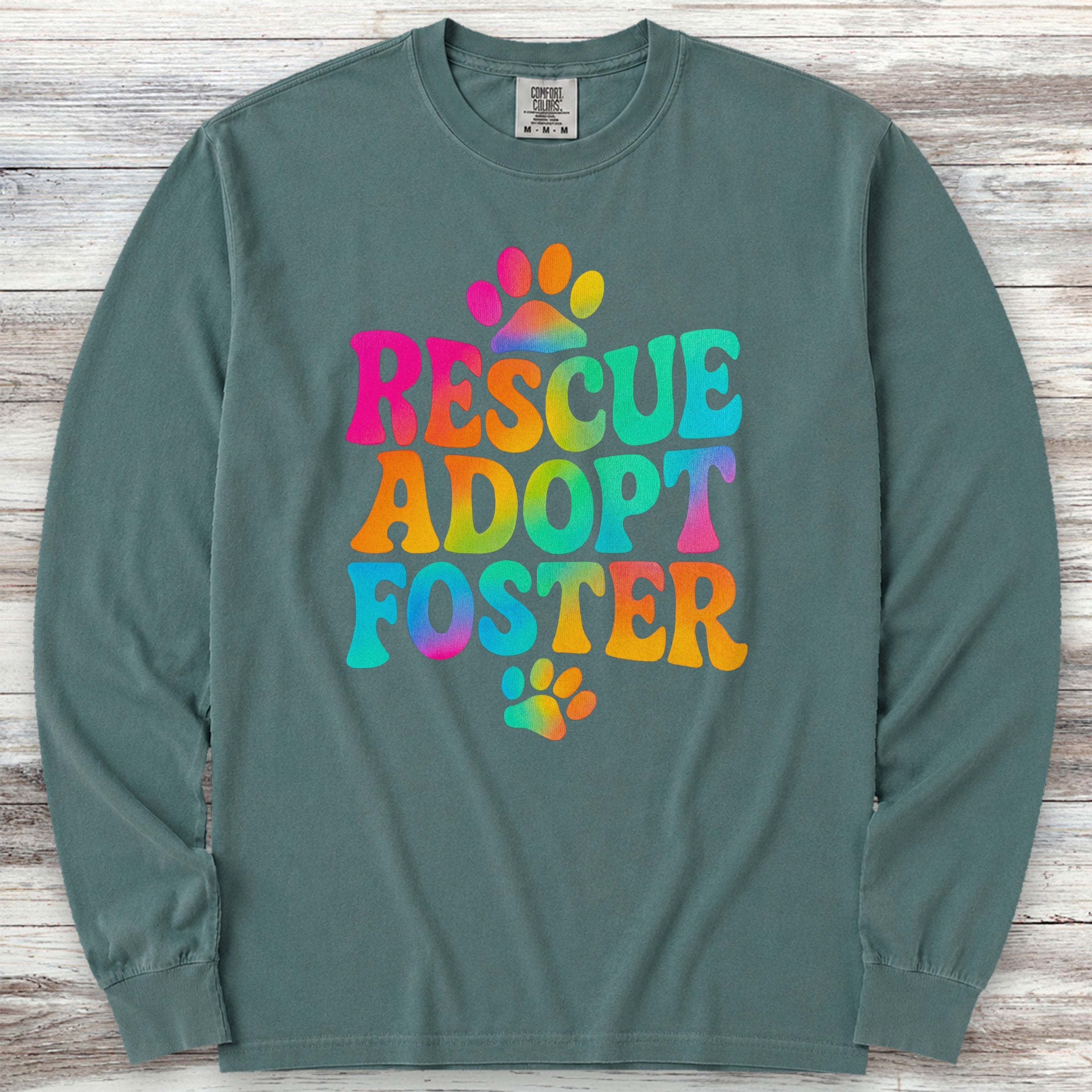 Rescue Tie Dye Long Sleeve Tee - Blue Spruce