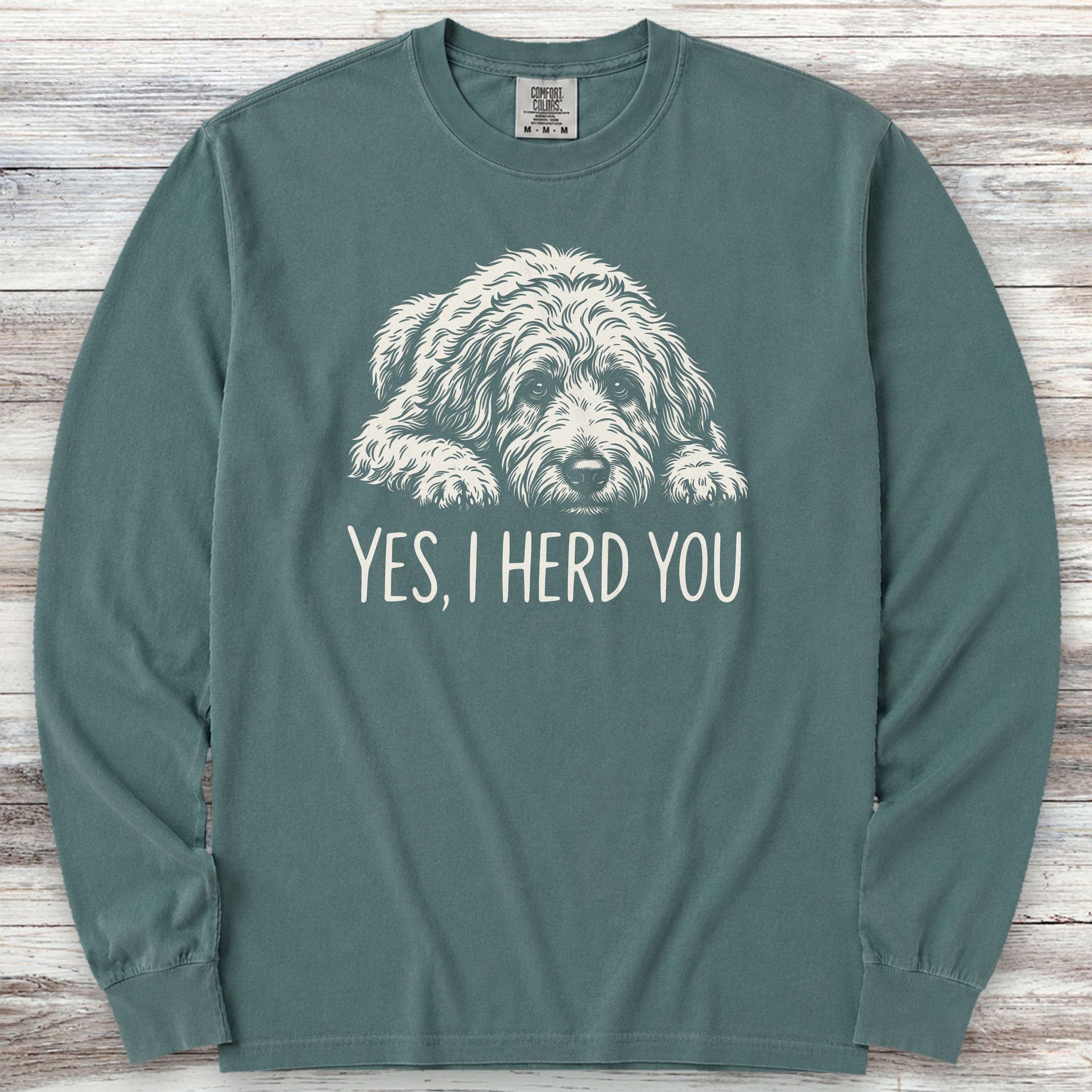 Doodle Herd You Long Sleeve Tee - Blue Spruce