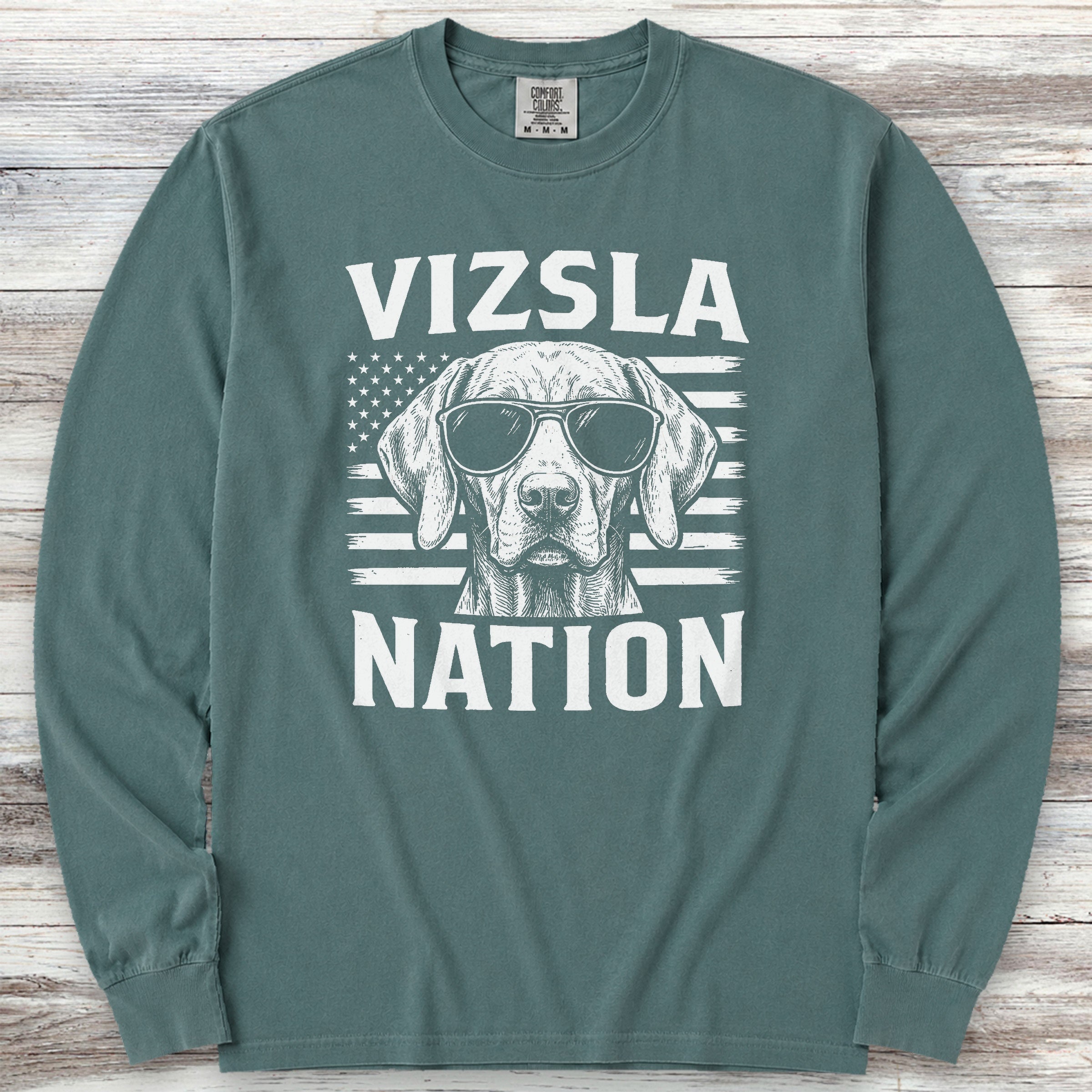 Vizsla Nation Long Sleeve Tee - Blue Spruce