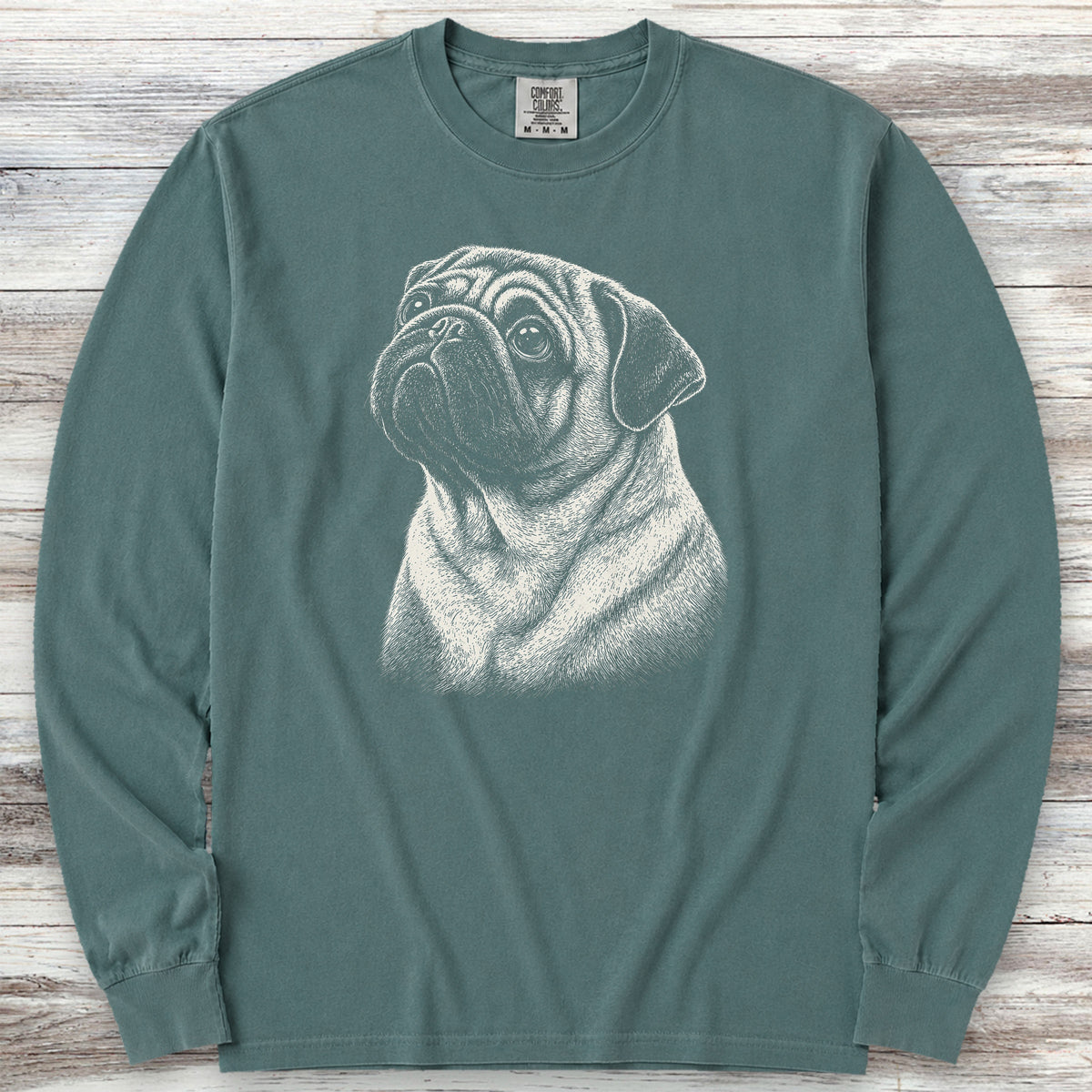 Pug Loyalty Long Sleeve Tee - Blue Spruce