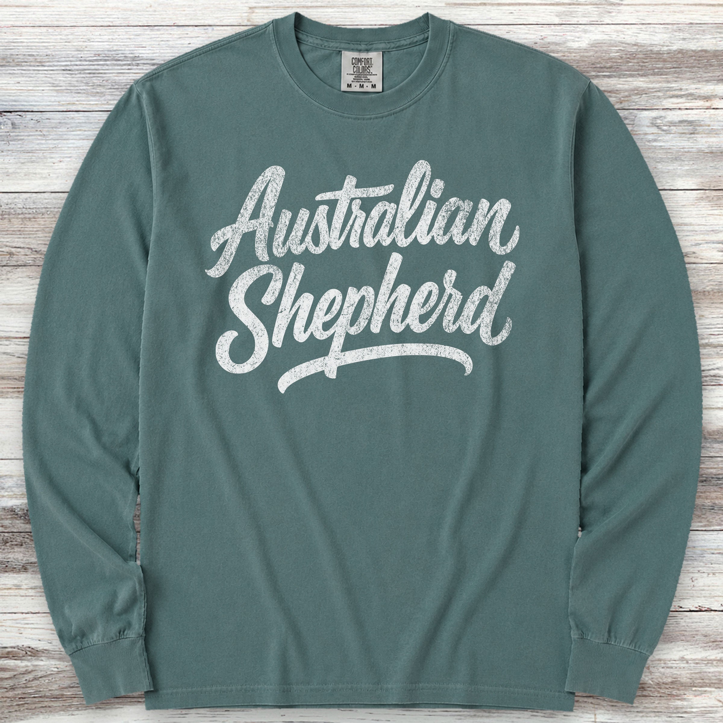 Australian Shepherd Team Long Sleeve Tee - Blue Spruce