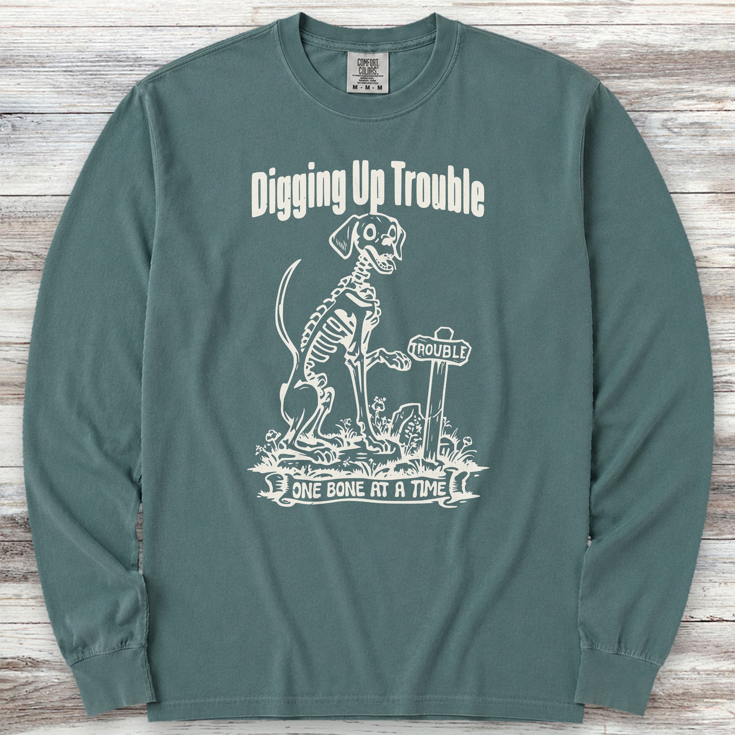 Digging Up Trouble Long Sleeve Tee - Blue Spruce