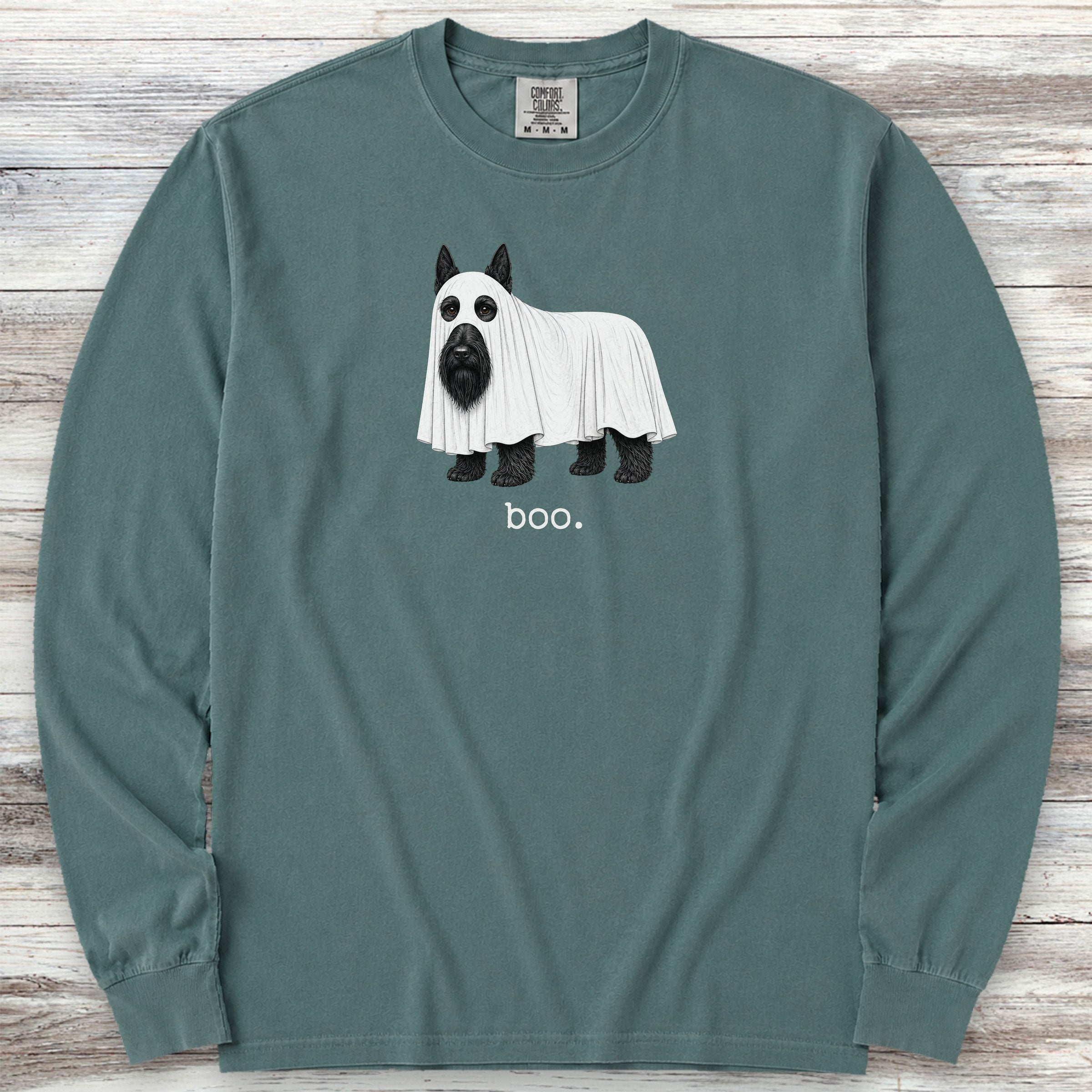 Scottish Terrier Boo Long Sleeve Tee - Blue Spruce