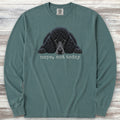 Poodle Black Nope Long Sleeve Tee - Blue Spruce