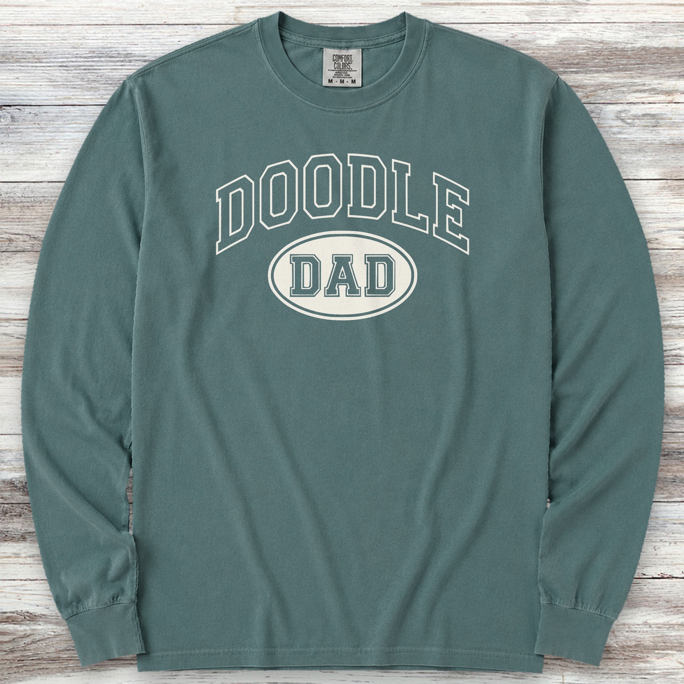Doodle Dad Long Sleeve Tee - Blue Spruce