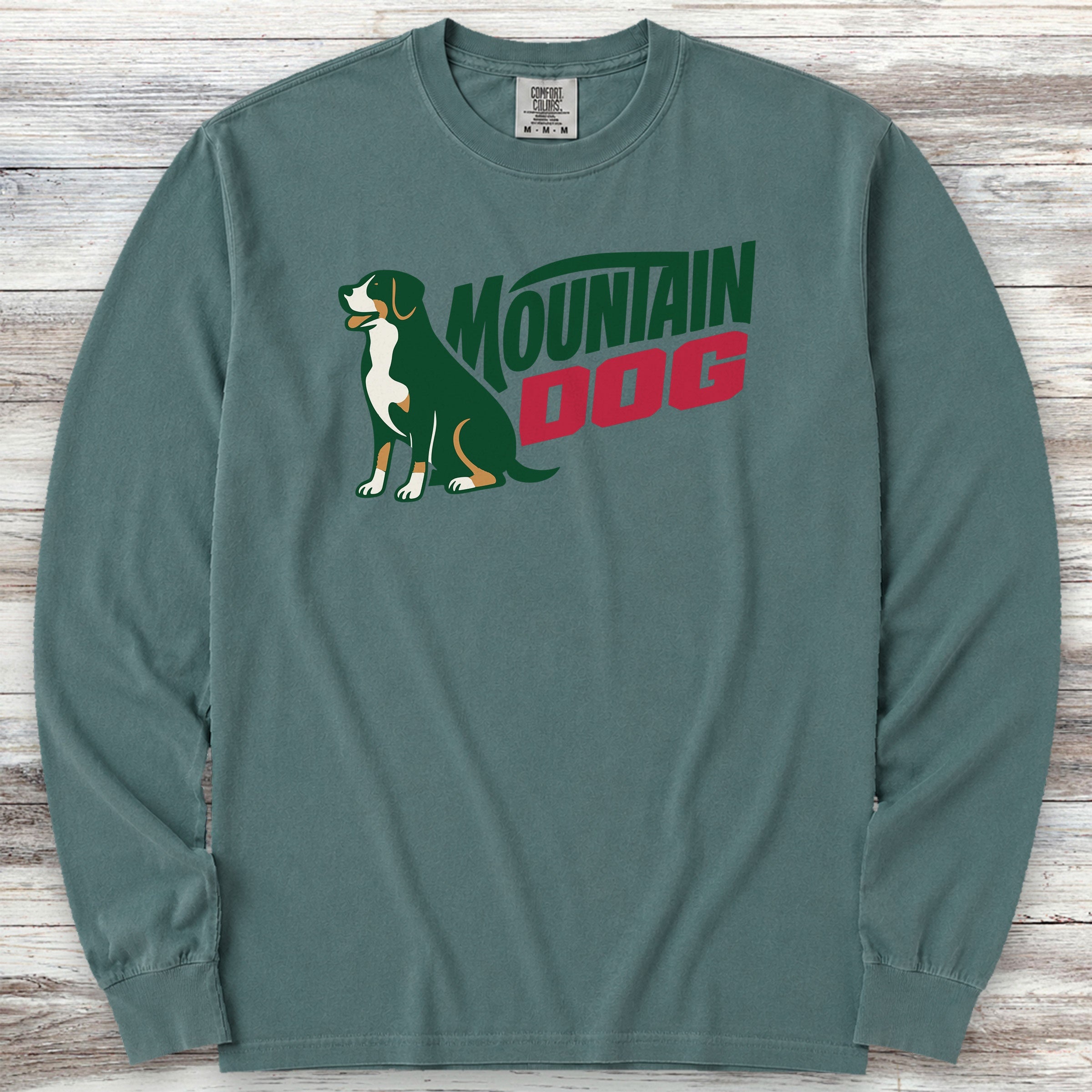 Swiss Mountain Dog Long Sleeve Tee - Blue Spruce