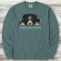 Bernedoodle Nope Long Sleeve Tee - Blue Spruce
