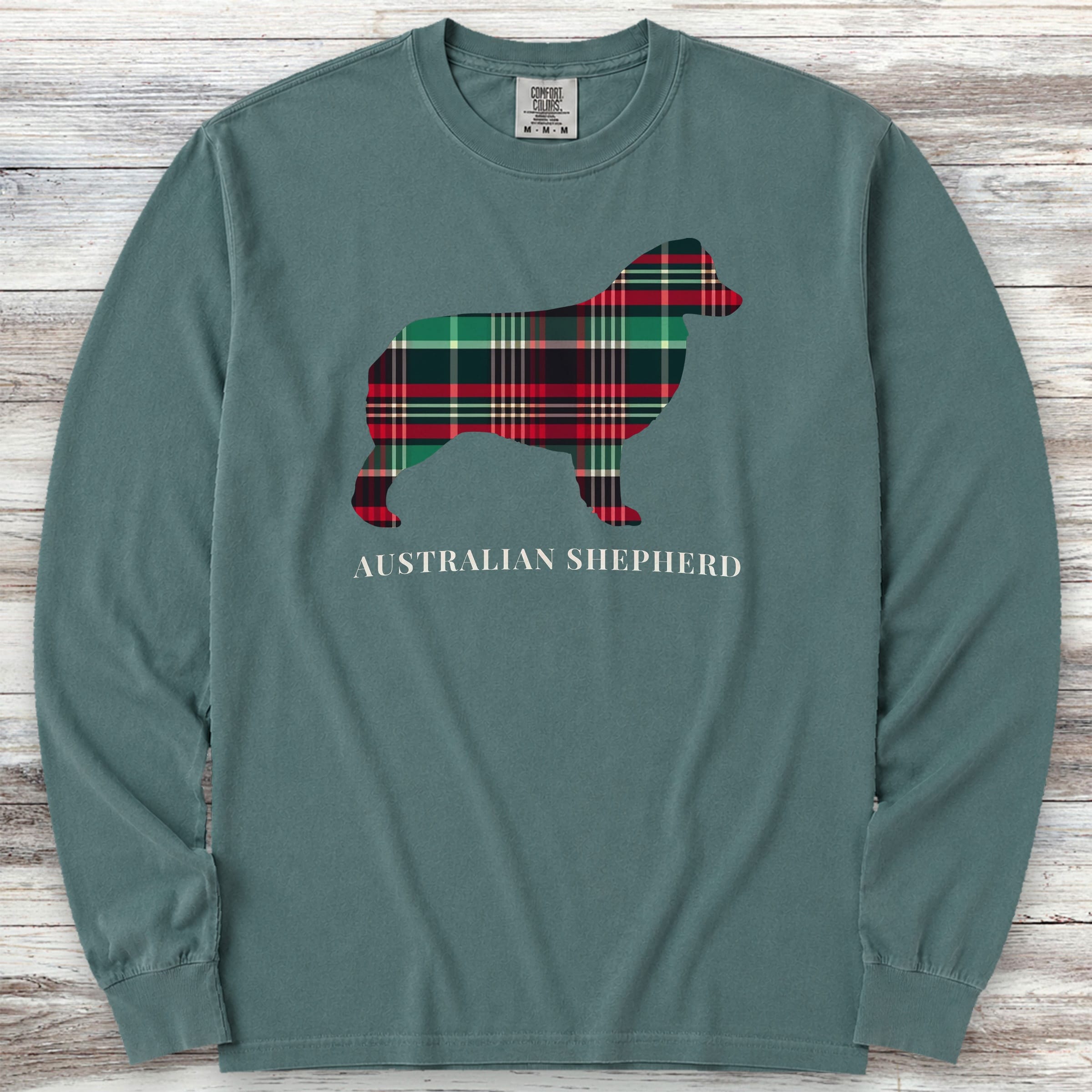 Australian Shepherd Winter 2025 Long Sleeve Tee - Blue Spruce