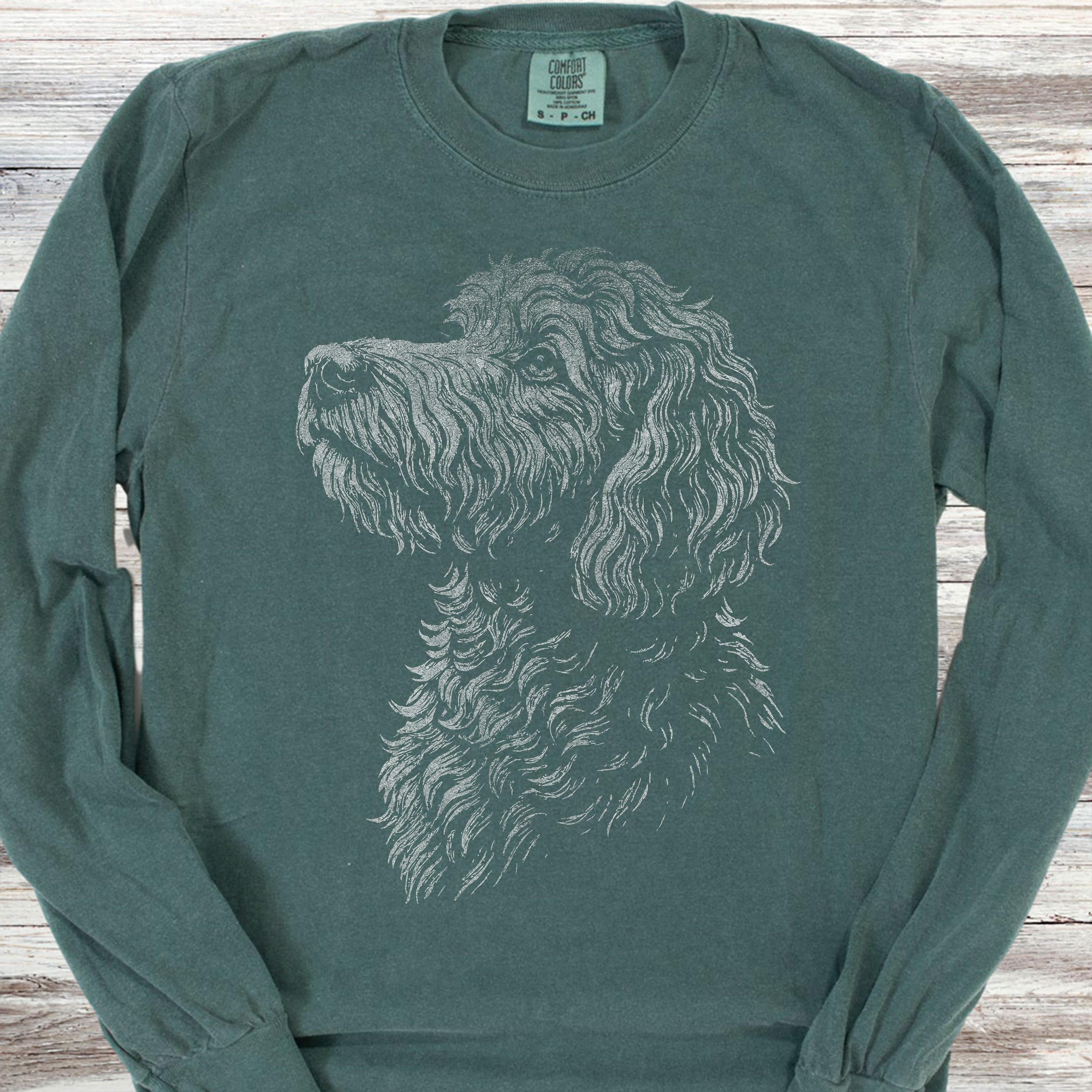 Doodle Loyalty Long Sleeve Tee - Blue Spruce