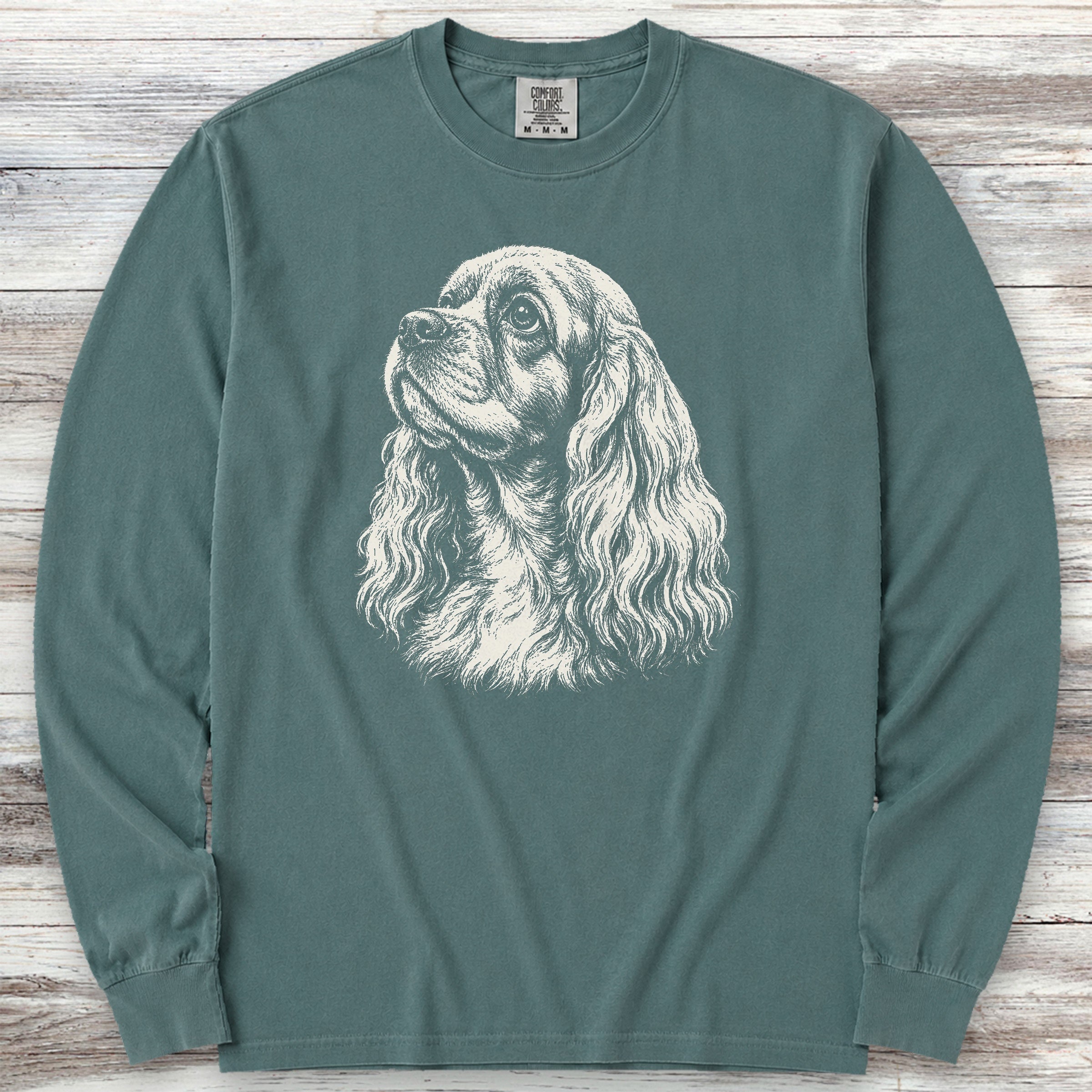 Cocker Spaniel Loyalty Long Sleeve Tee - Blue Spruce
