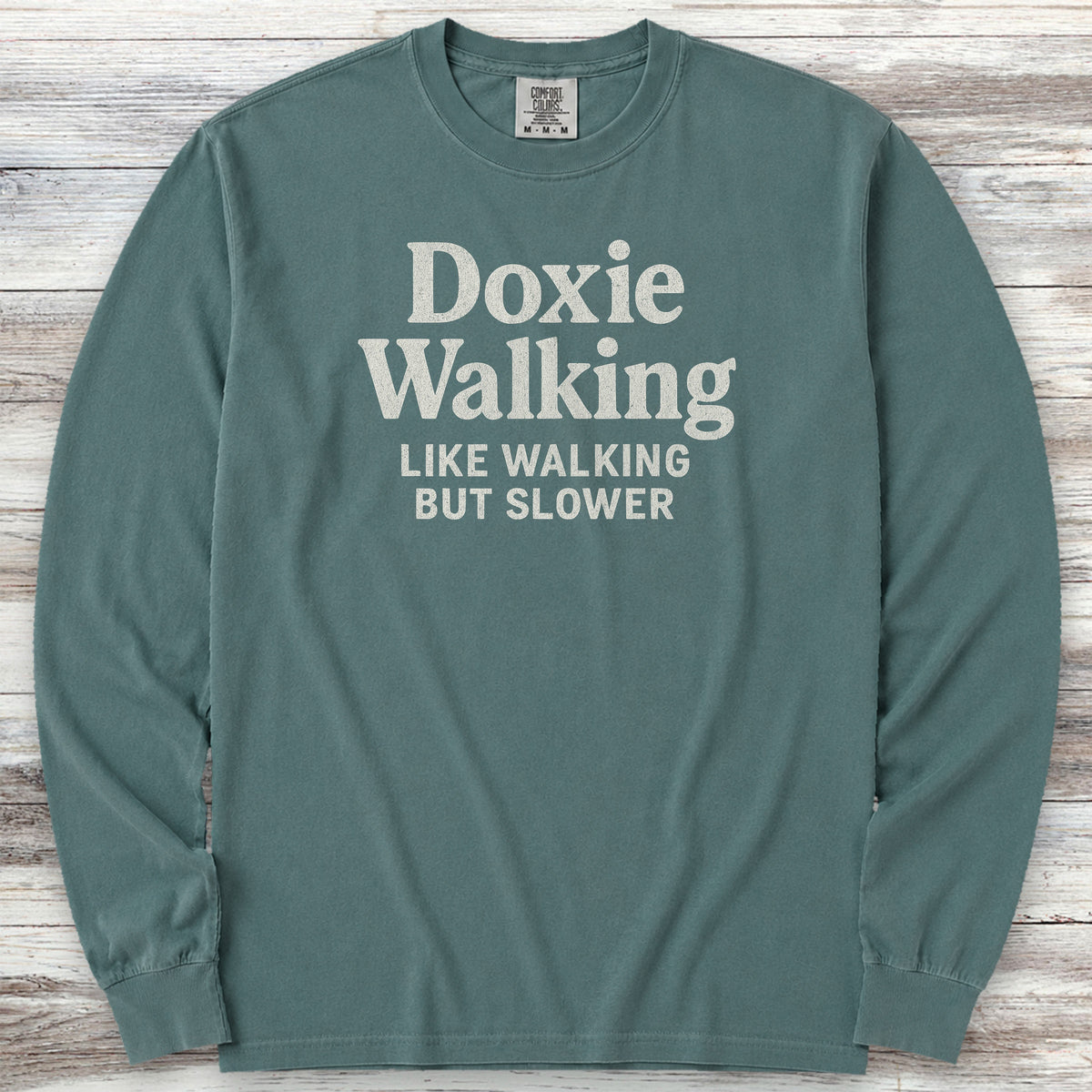 Dachshund Doxie Walking Long Sleeve Tee - Blue Spruce