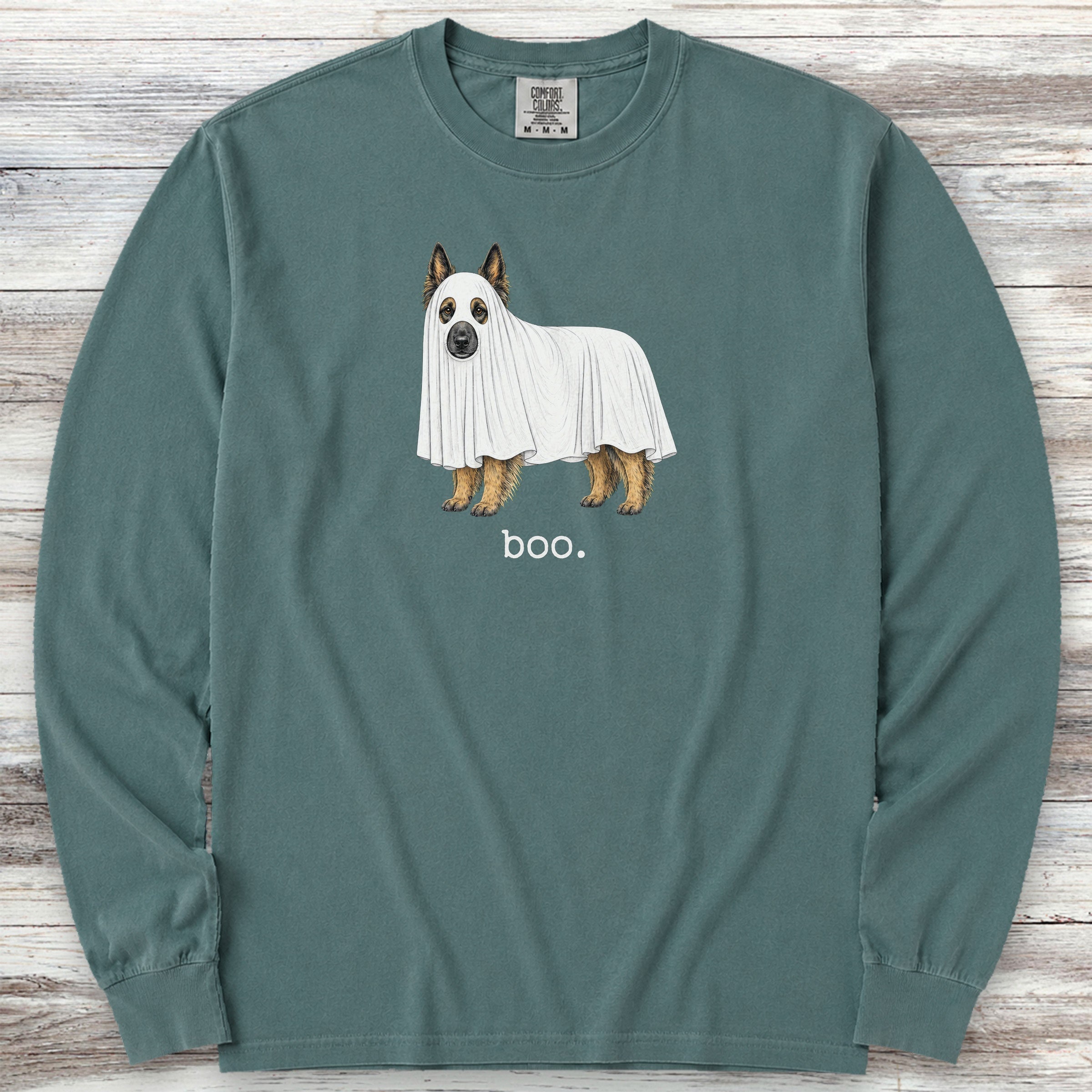 Belgian Tervuren Boo Long Sleeve Tee - Blue Spruce