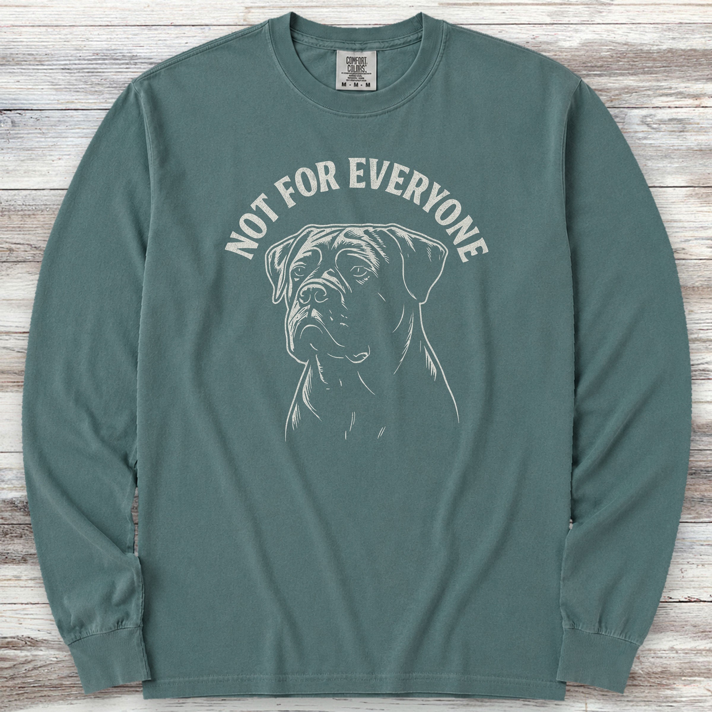 Cane Corso Not Everyone Natural Long Sleeve Tee - Blue Spruce