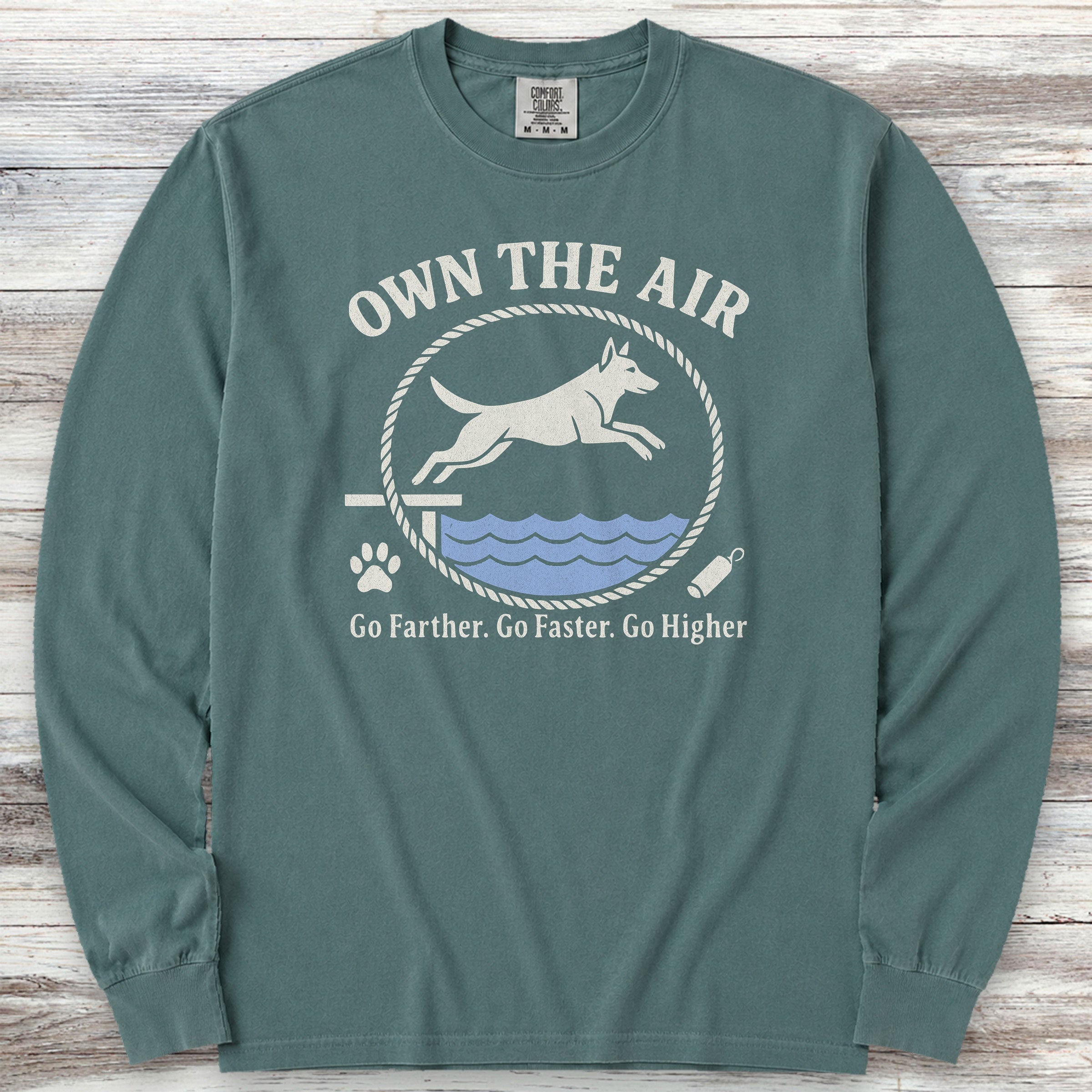 Belgian Malinois Own The Air Long Sleeve Tee - Blue Spruce