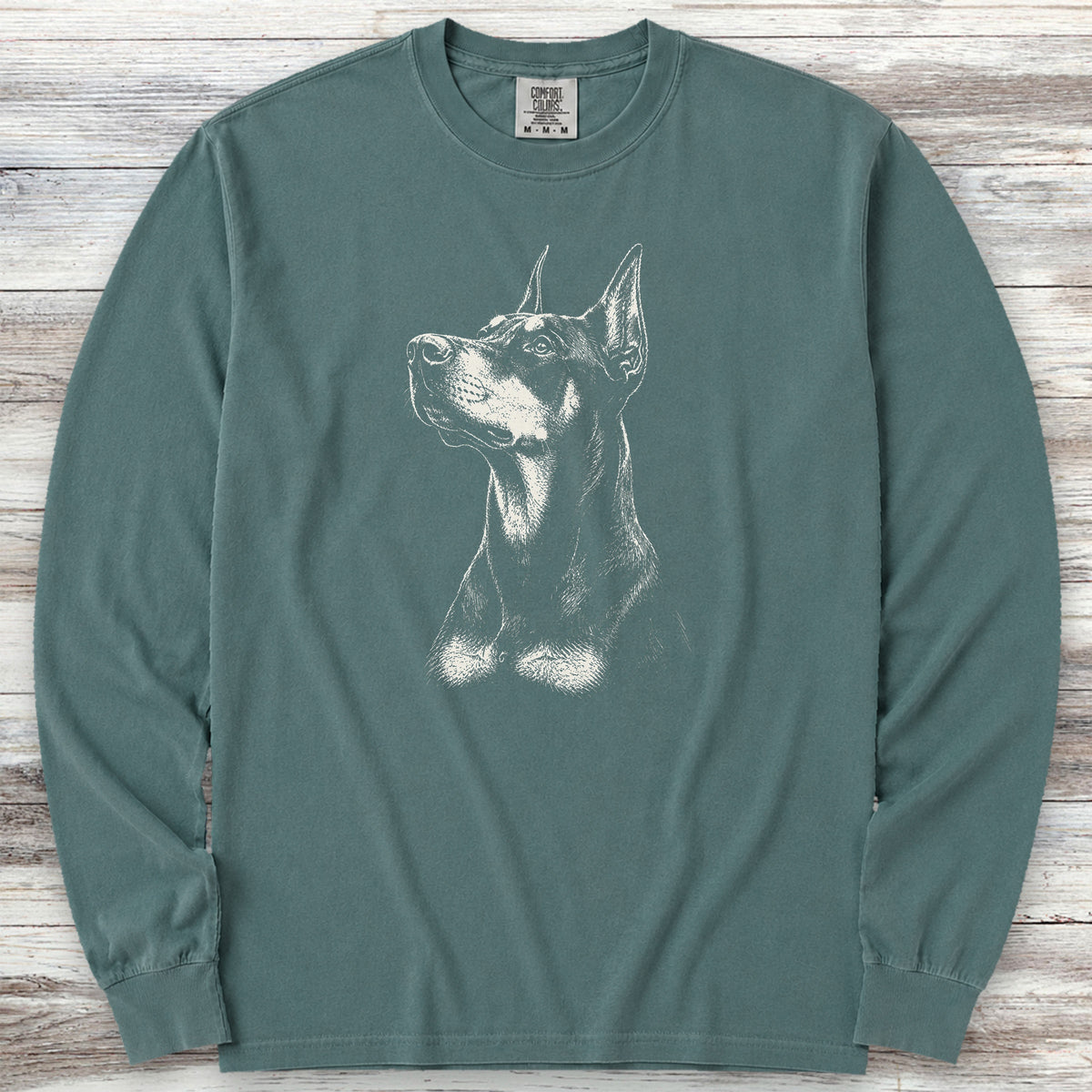 Doberman Loyalty Long Sleeve Tee - Blue Spruce