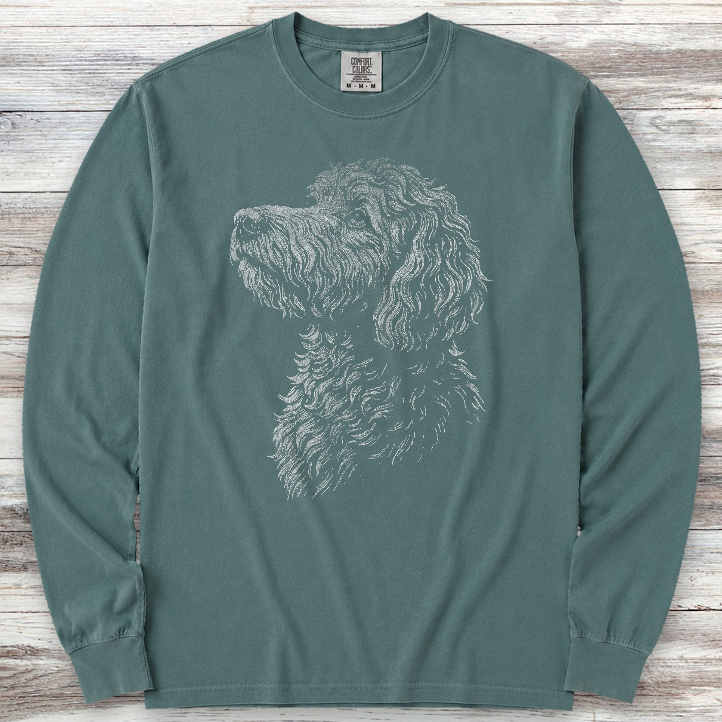 Doodle Loyalty Long Sleeve Tee - Blue Spruce