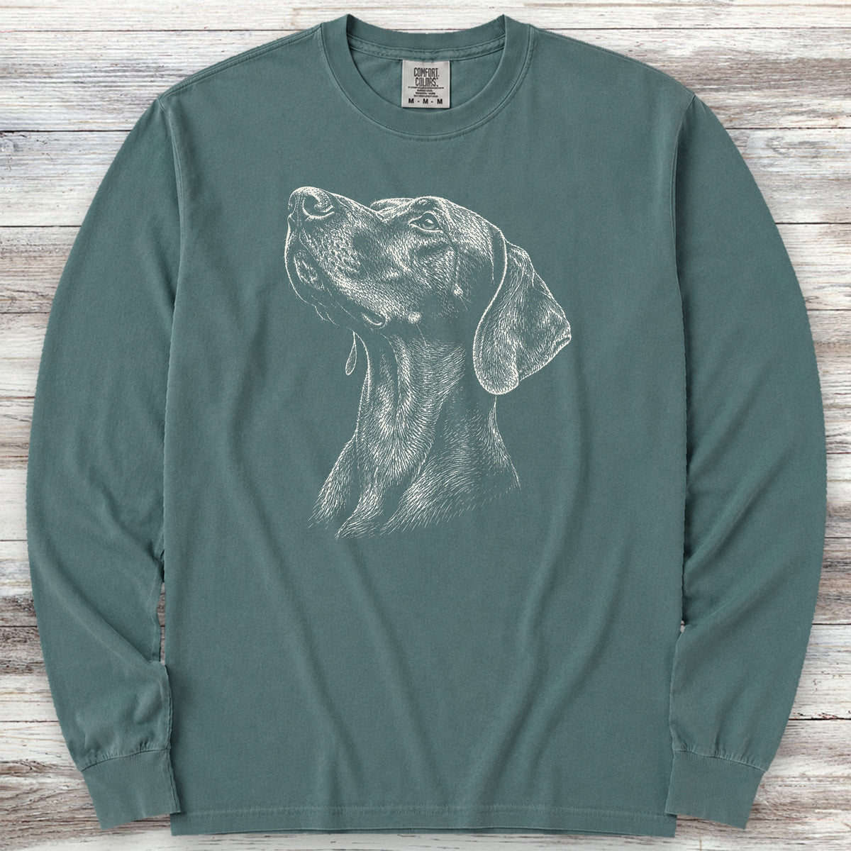 Weimaraner Loyalty Long Sleeve Tee - Blue Spruce
