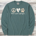 English Springer Spaniel Peace Long Sleeve Tee - Blue Spruce