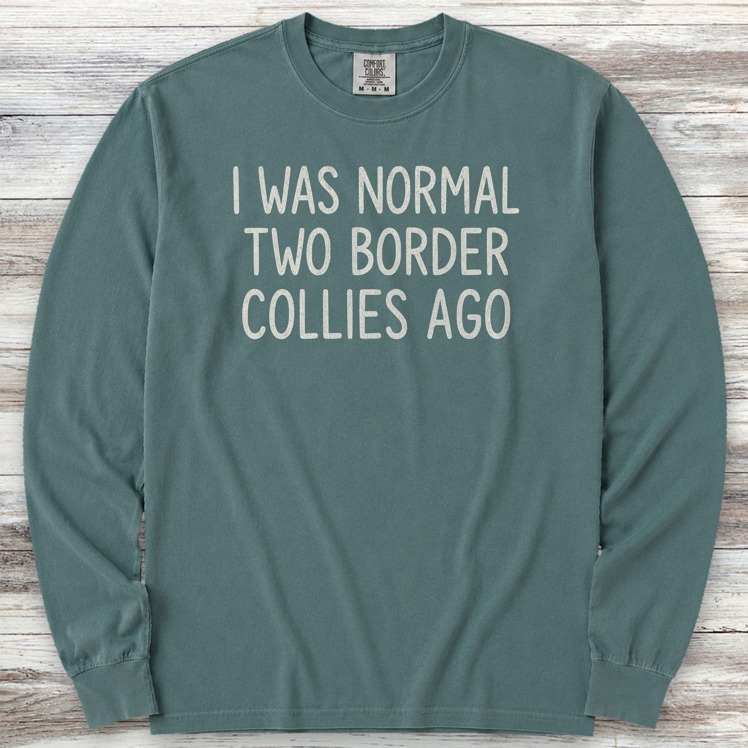 Border Collie Normal Long Sleeve Tee - Blue Spruce