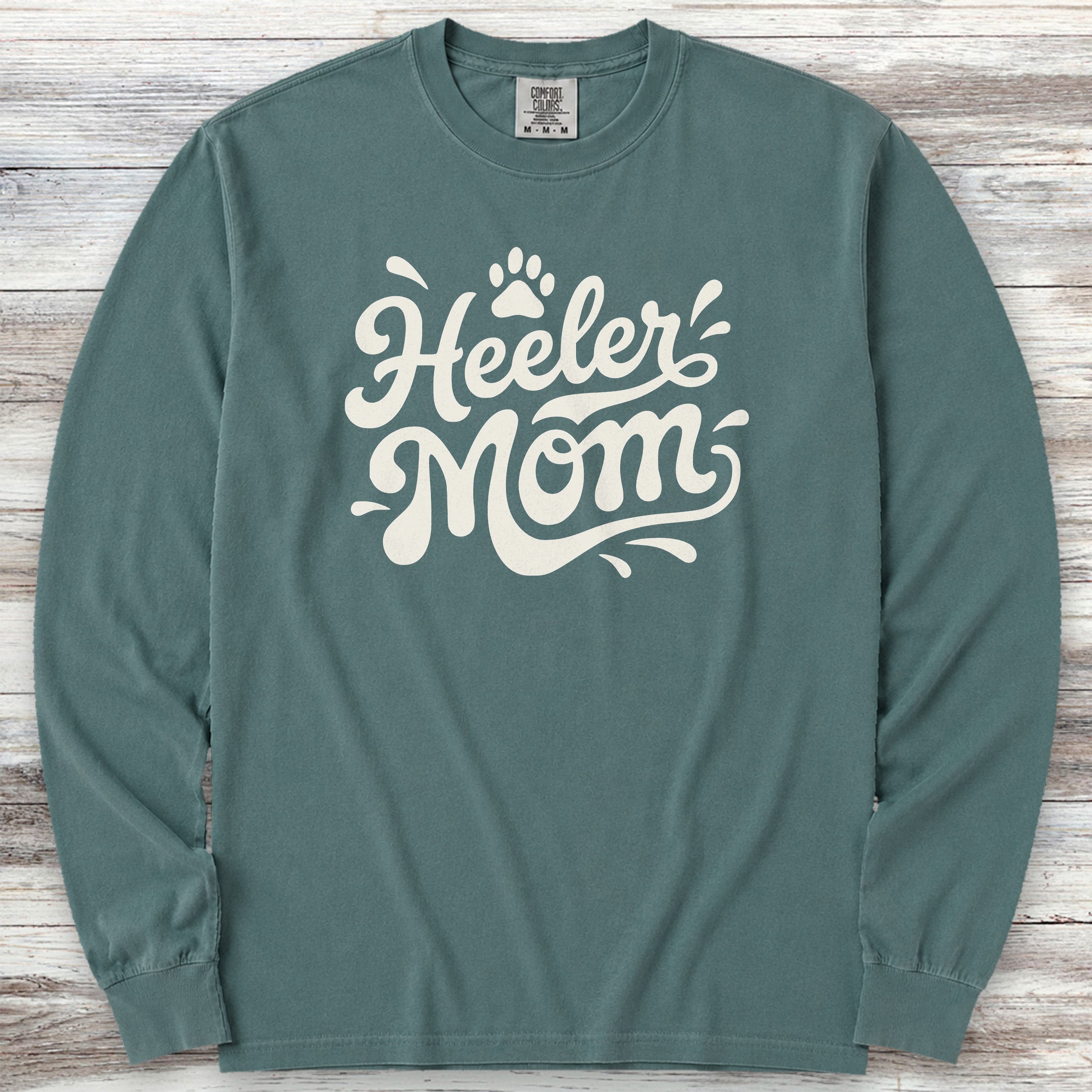 Australian Cattle Dog Groovy Mom Long Sleeve Tee - Blue Spruce