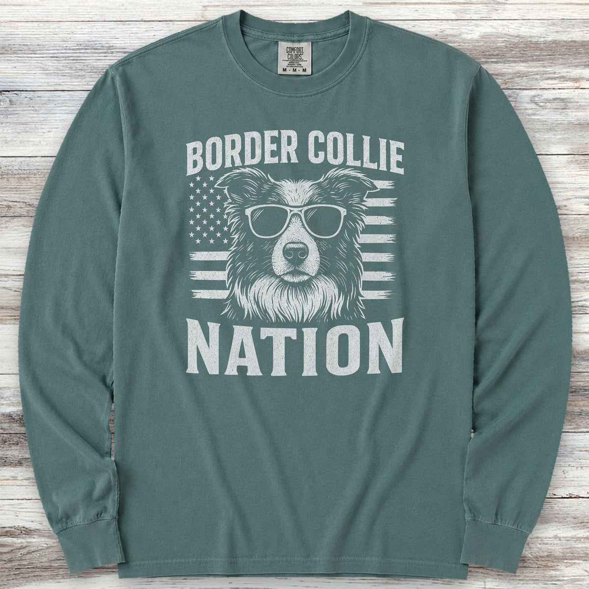 Border Collie Nation Long Sleeve Tee - Blue Spruce
