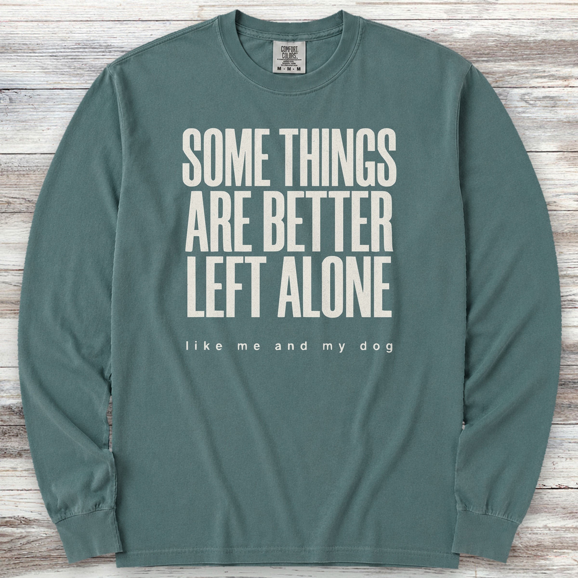 Dog Introvert Long Sleeve Tee - Blue Spruce