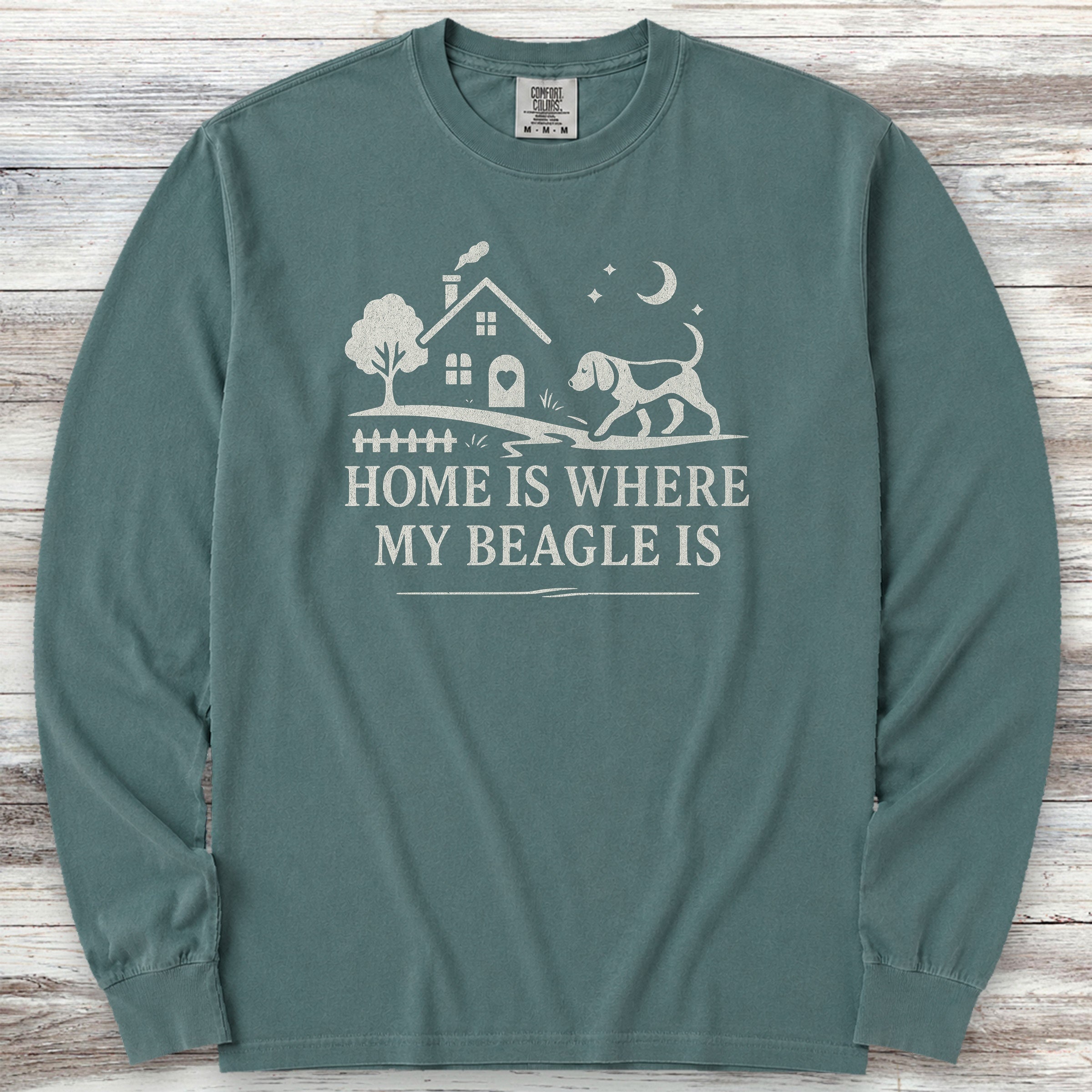 Beagle Home Long Sleeve Tee - Blue Spruce