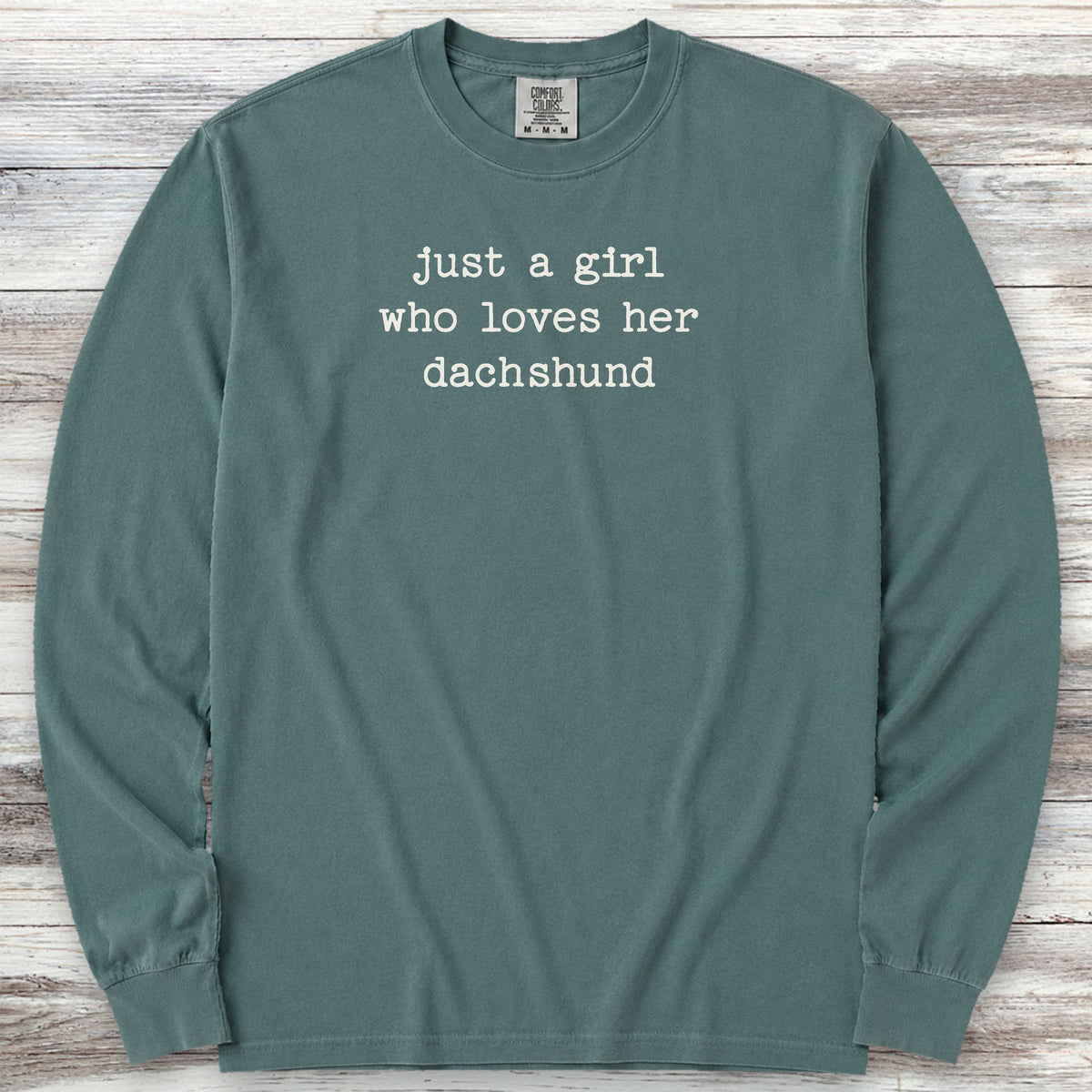 Dachshund Girl Long Sleeve Tee - Blue Spruce
