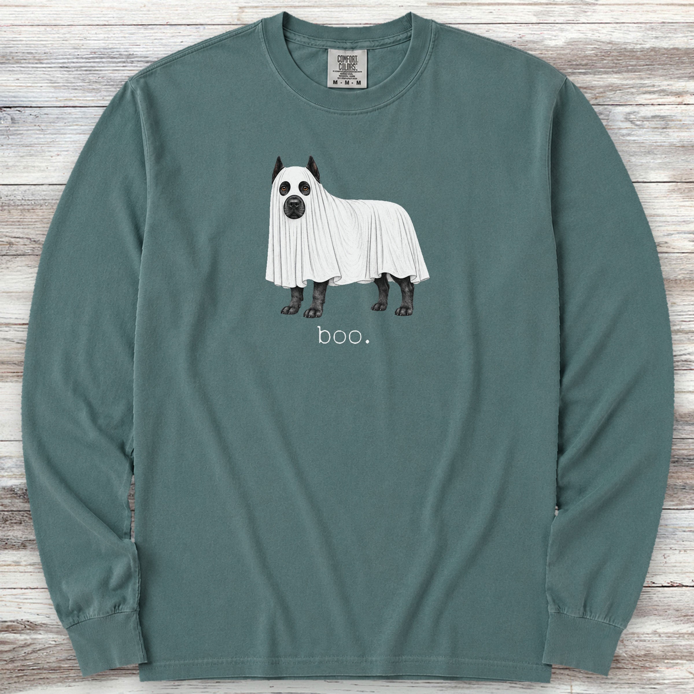 Cane Corso Boo Long Sleeve Tee - Blue Spruce