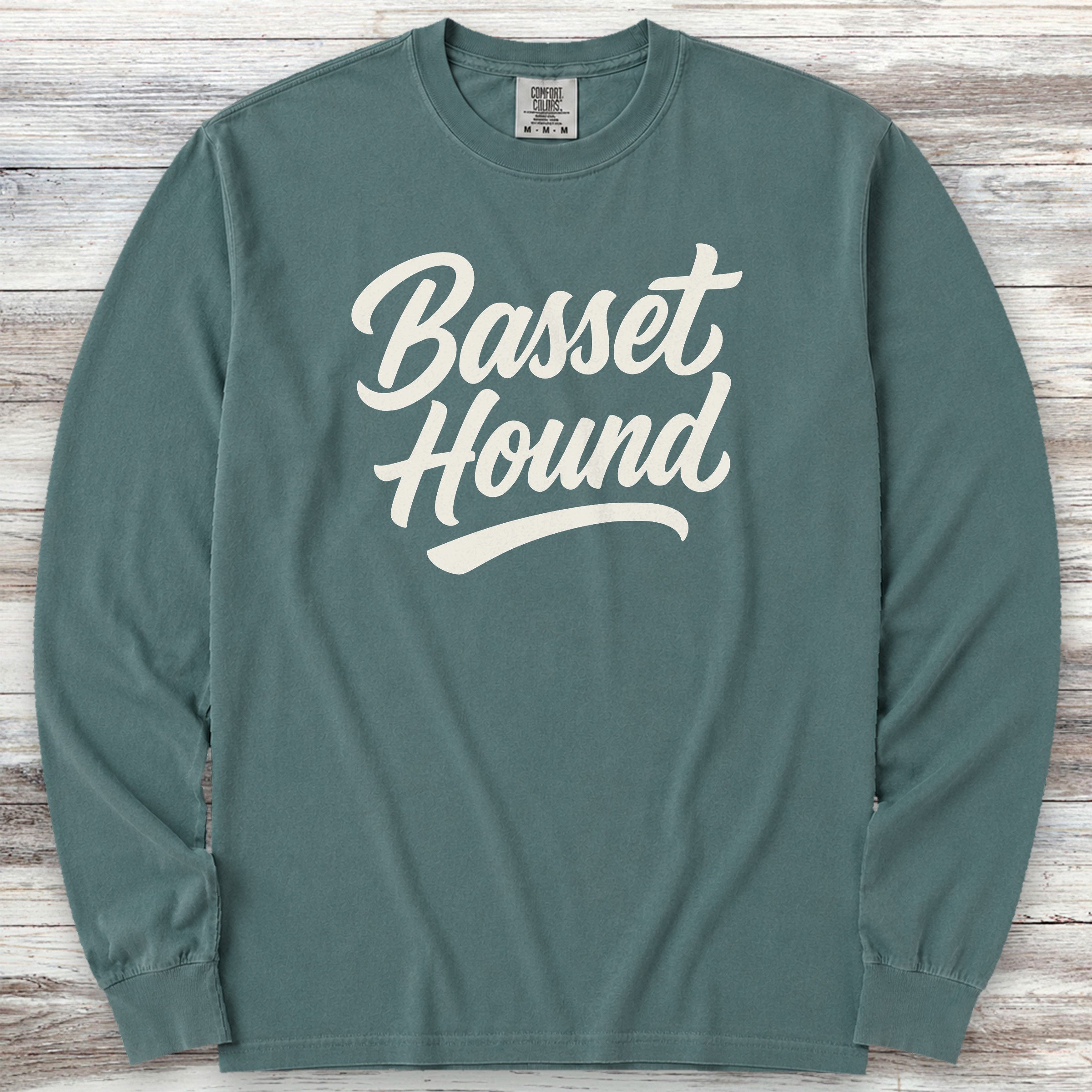 Basset Hound Team Long Sleeve Tee - Blue Spruce
