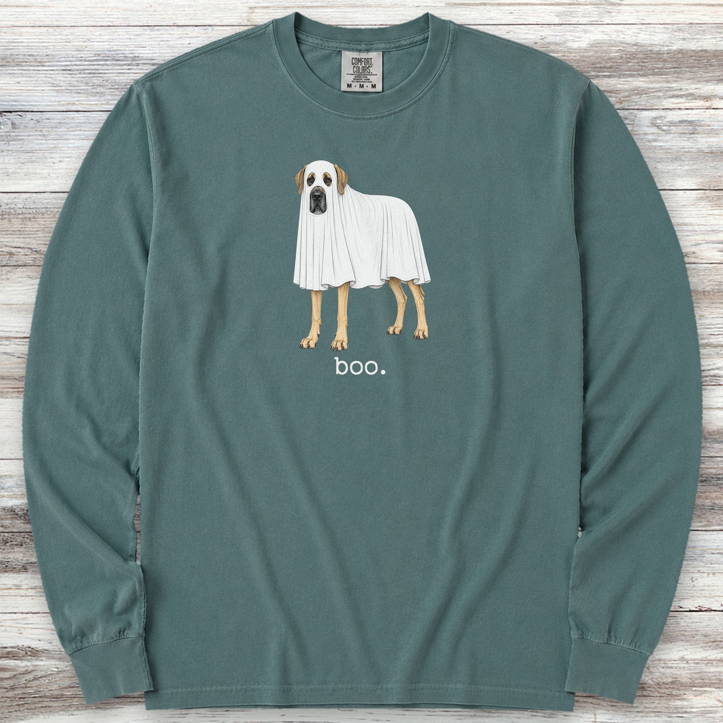Great Dane Boo Long Sleeve Tee - Blue Spruce
